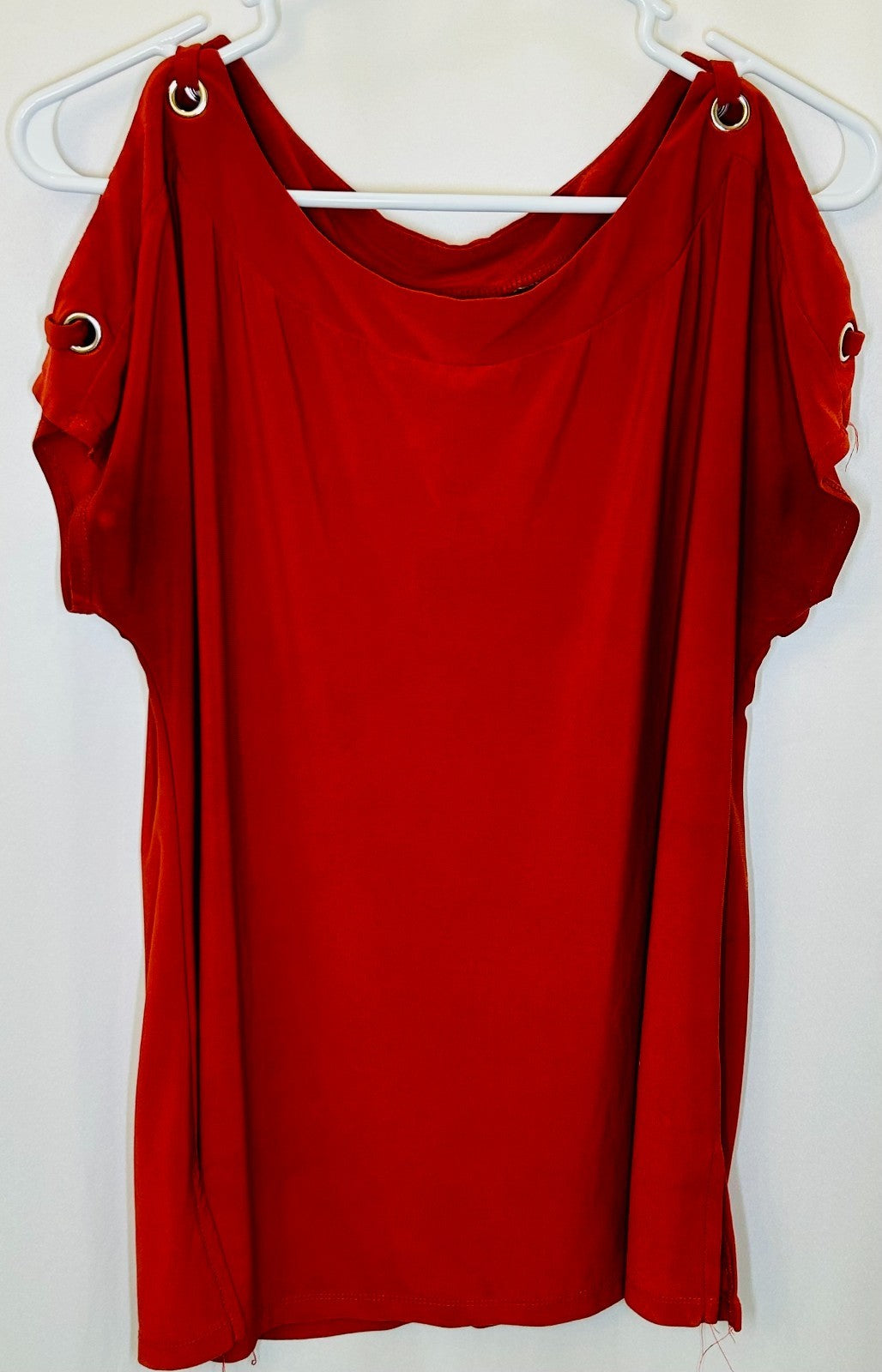 PERSEPTION CONCEPT Women Blouse MEDIUM(8-10) Knit Top Casual Office Red