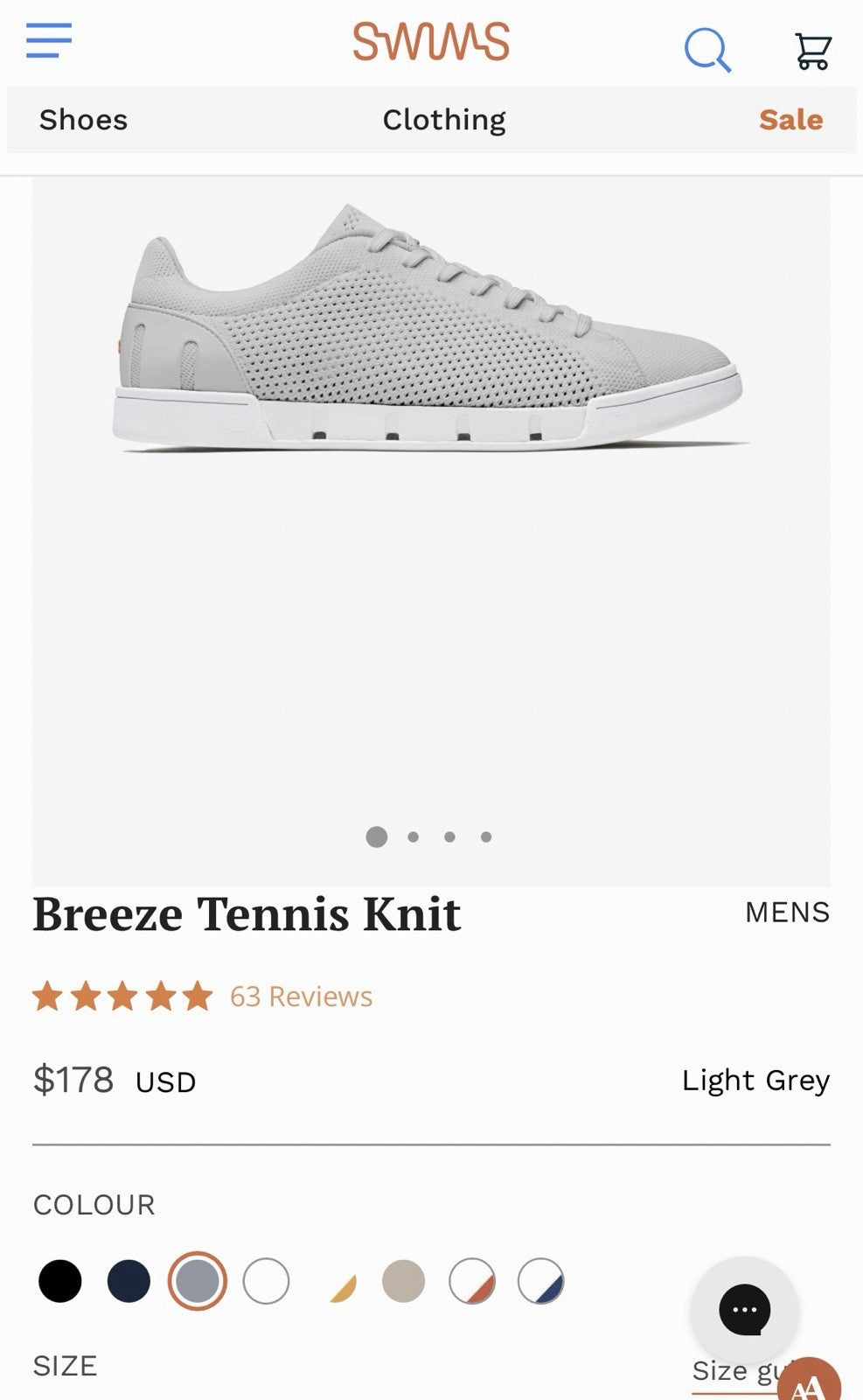 SWIMS Men’s Lightweight Breeze Tennis Sneakers Light Grey/ US 12 / Worn Once!!