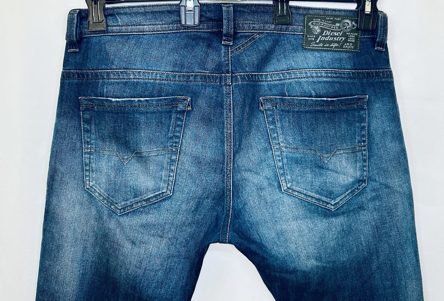 Diesel Jeans Thavar Men’s 34x33 Slim Skinny Fit Dark Wash (34x31 Measured)