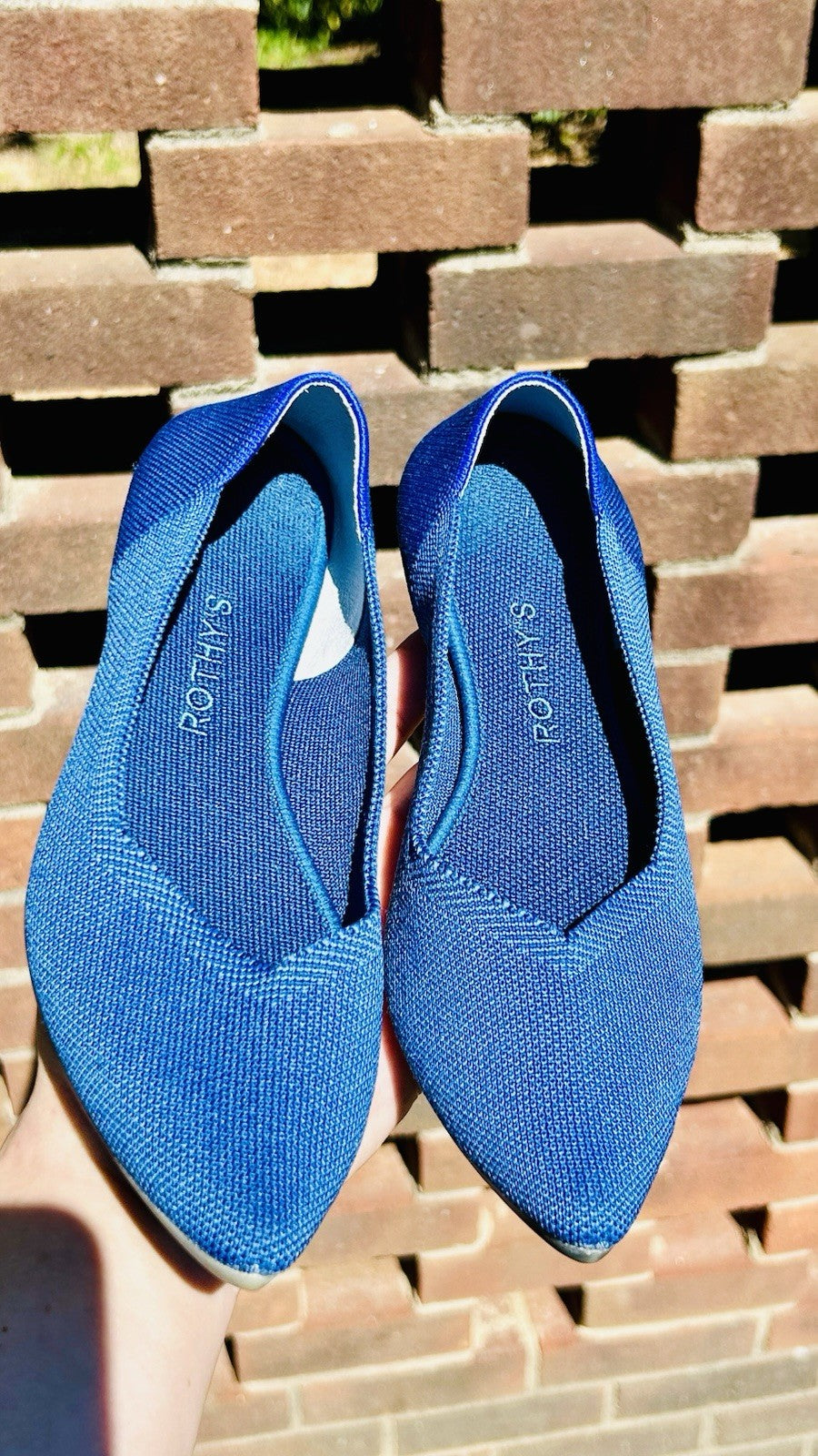 NWOT Rothy’s The Point Women’s Flat Slip On Shoes Deep Ocean Blue Size 8