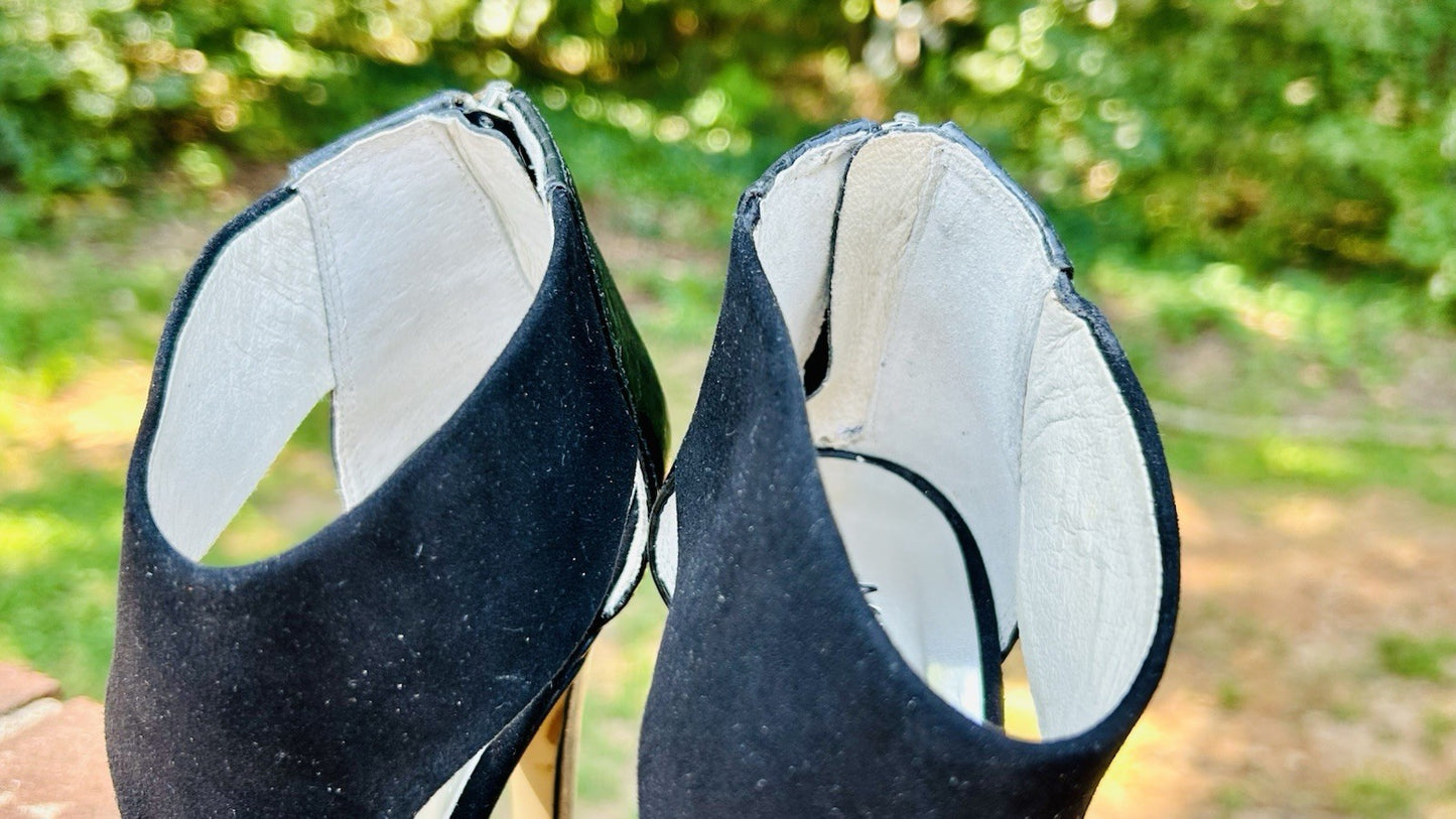 Michael Kors Women's Leighton Open Toe Suede Sandal Graphite Size 7 M