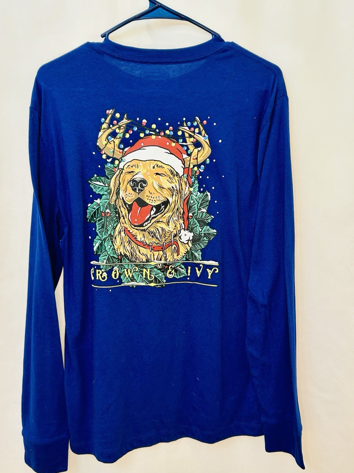 NWT Crown & Ivy Blue Men’s Medium Long Sleeve Graphic Tshirt