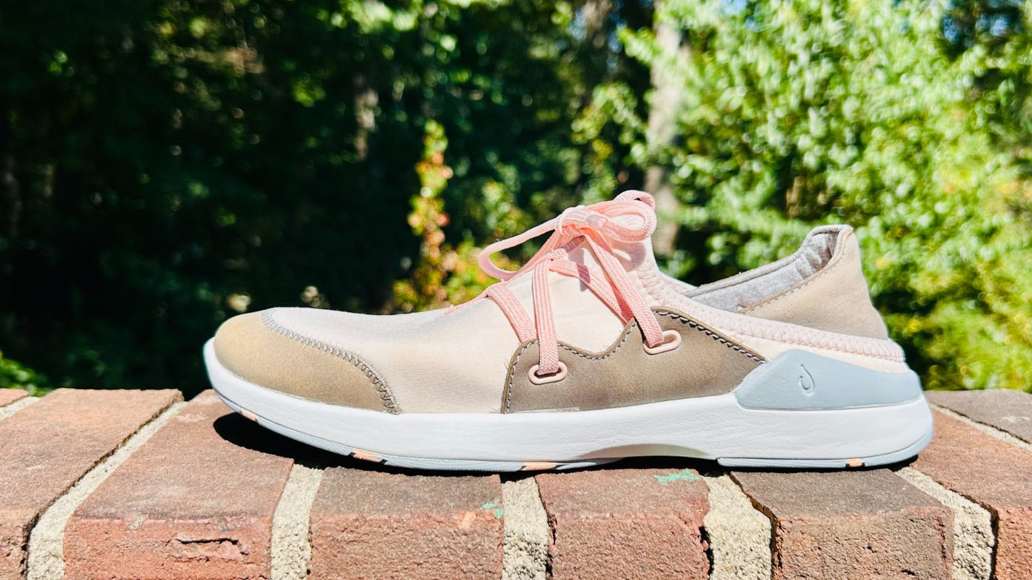 OLUKAI Pearl Blush/Pale Grey Miki Li Slip On Shoes Sneakers | Women's Size 7