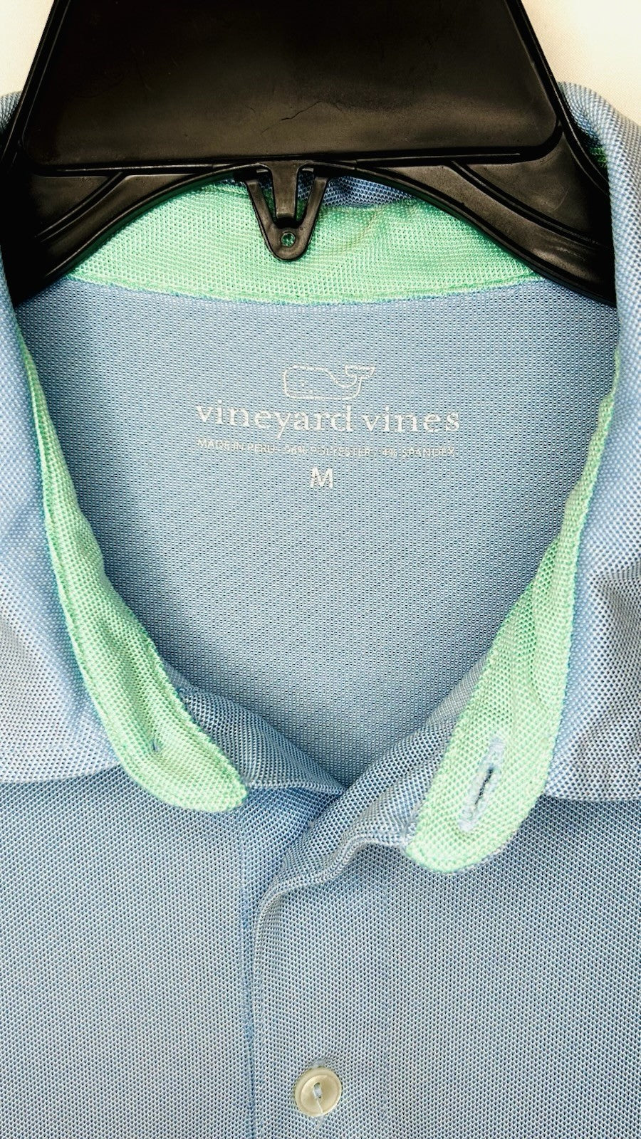 Vineyard Vines Performance Men's M Medium Golf Shirt Polo Collared S/S Blue Logo
