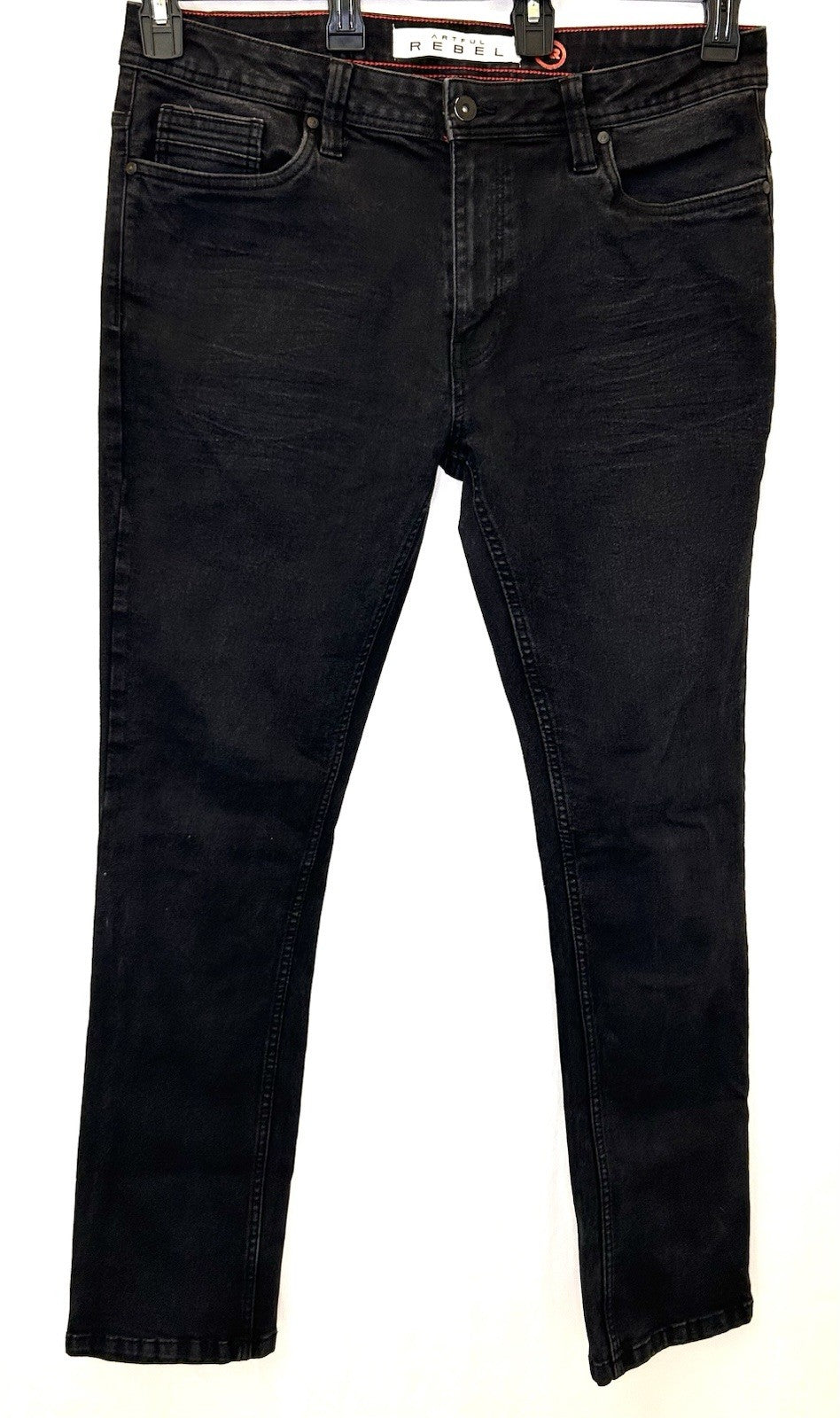 Artful Rebel Jeans Men's 34x32 Black Denim Slim Straight Leg