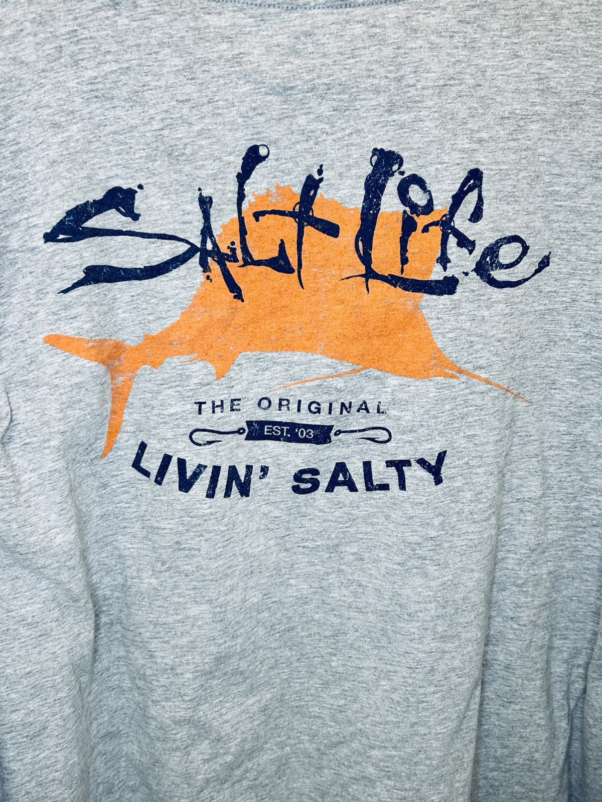 Salt Life Graphic T-shirt Mens XL Cotton Grey Long Sleeve | Livin’ Salty
