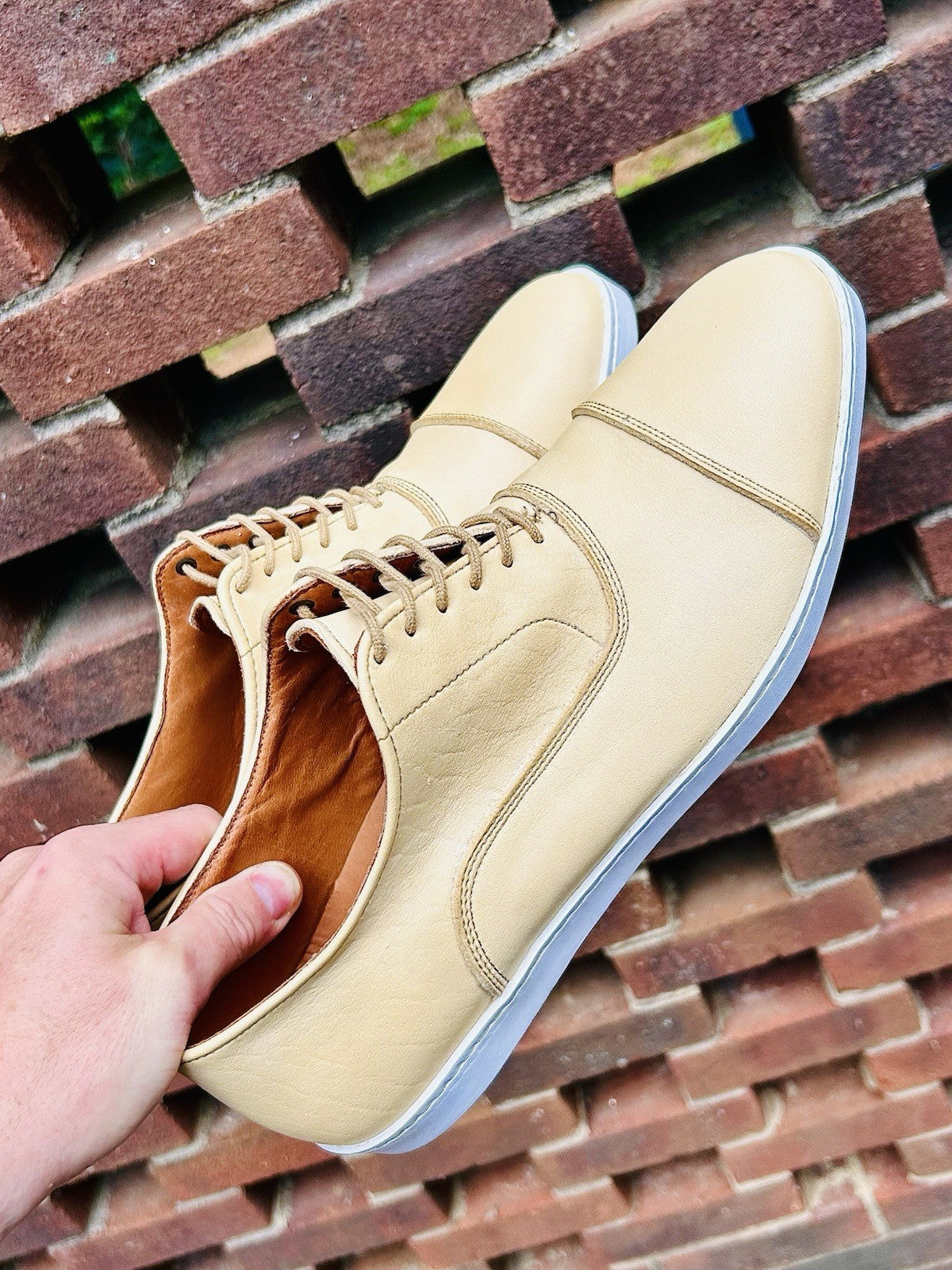 Allen Edmonds Men’s Park Sneaker | Size 10 | Parchment Leather | $300 Retail