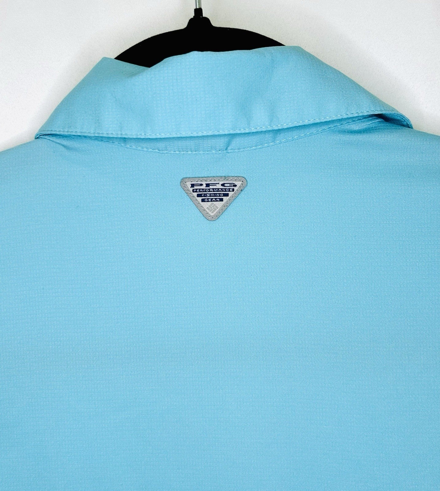 Columbia Woman’s Long Sleeve Roll Tab Lightweight Blouse Stretch Turquoise XS