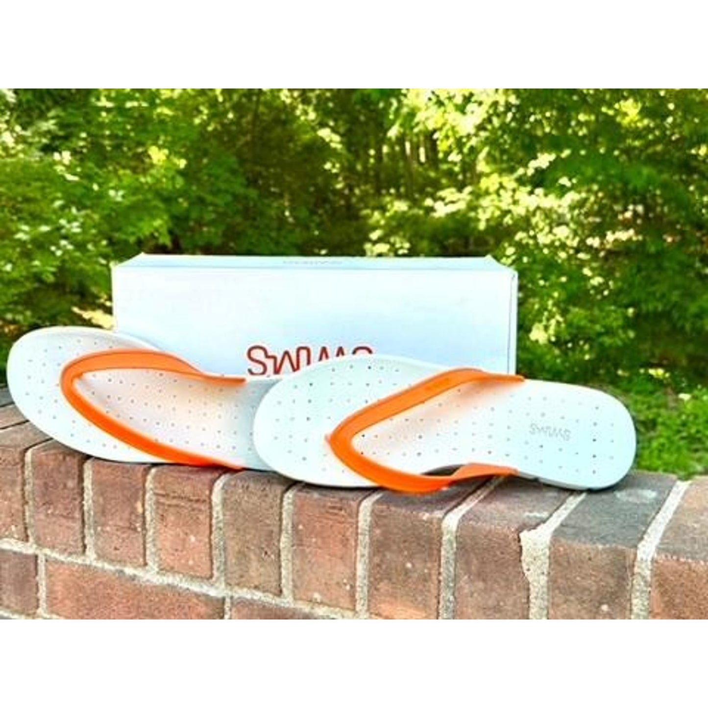 Swims Breeze Thong Sandals Mens Size 11 Orange White Gray Flip Flops New in Box