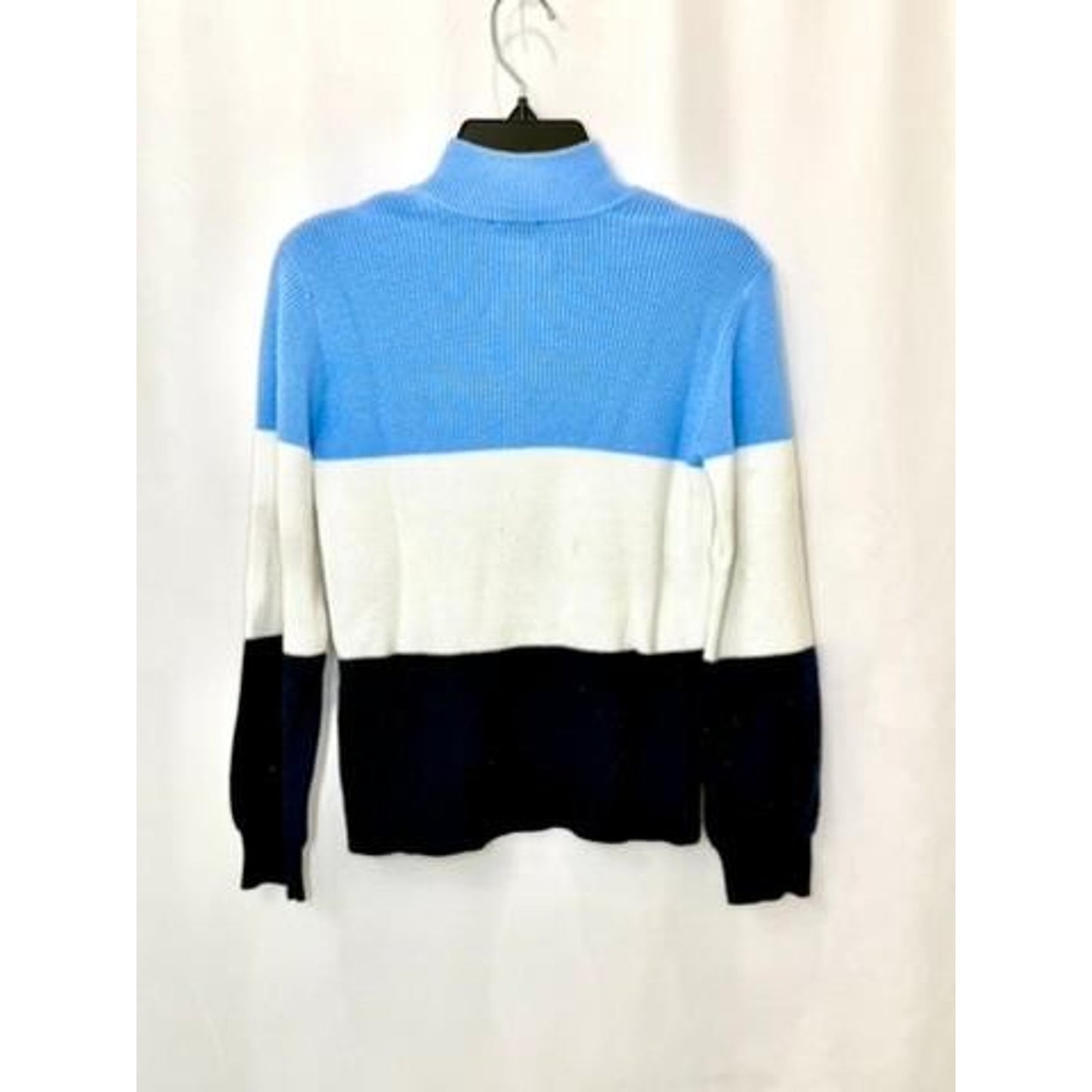 Crown & Ivy Kids Boys Size S Blue White Navy Colorblock 1/4 Zip Knit Sweater