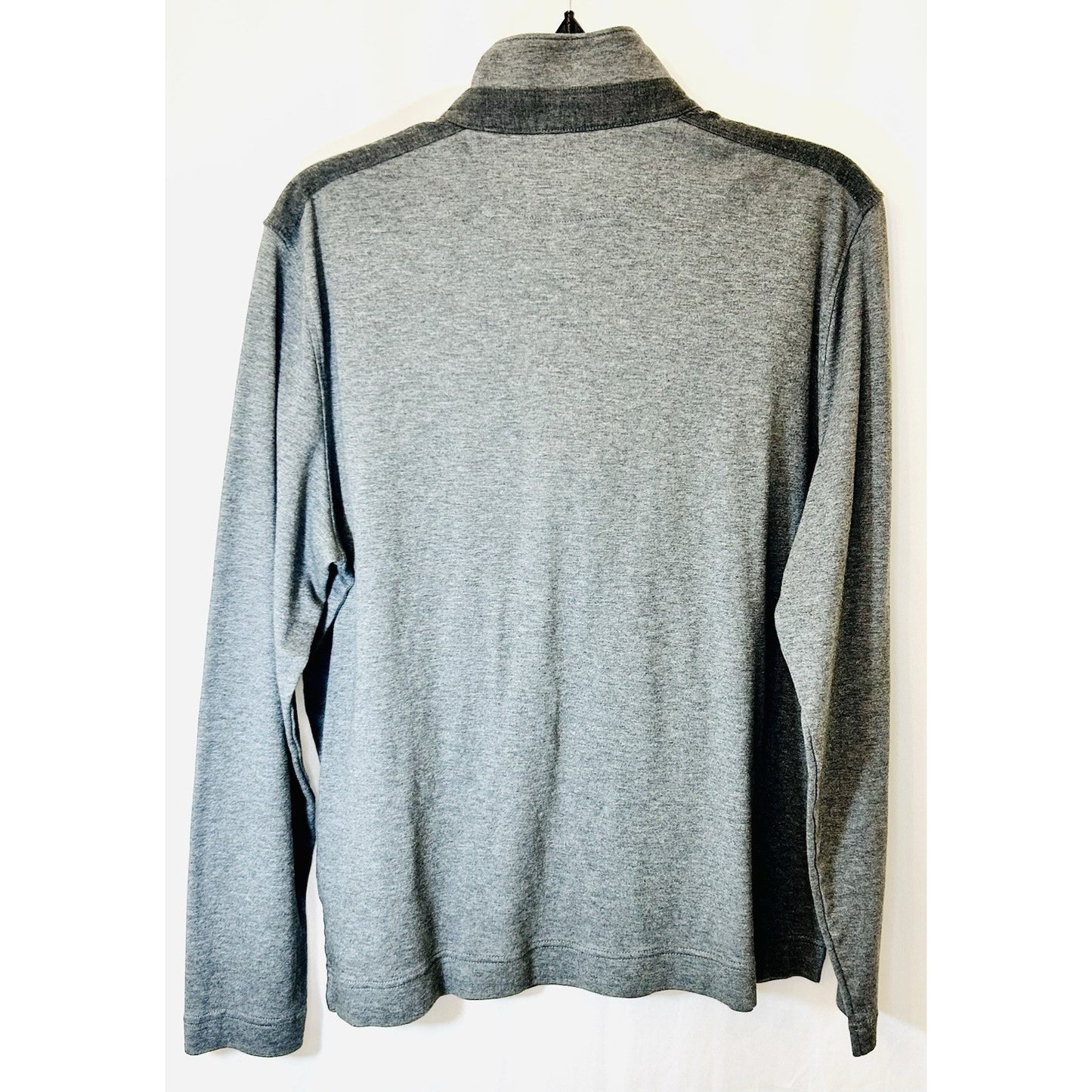 Banana Republic Luxury Touch Cotton Men's Large Gray 1/4 Zip Pullover