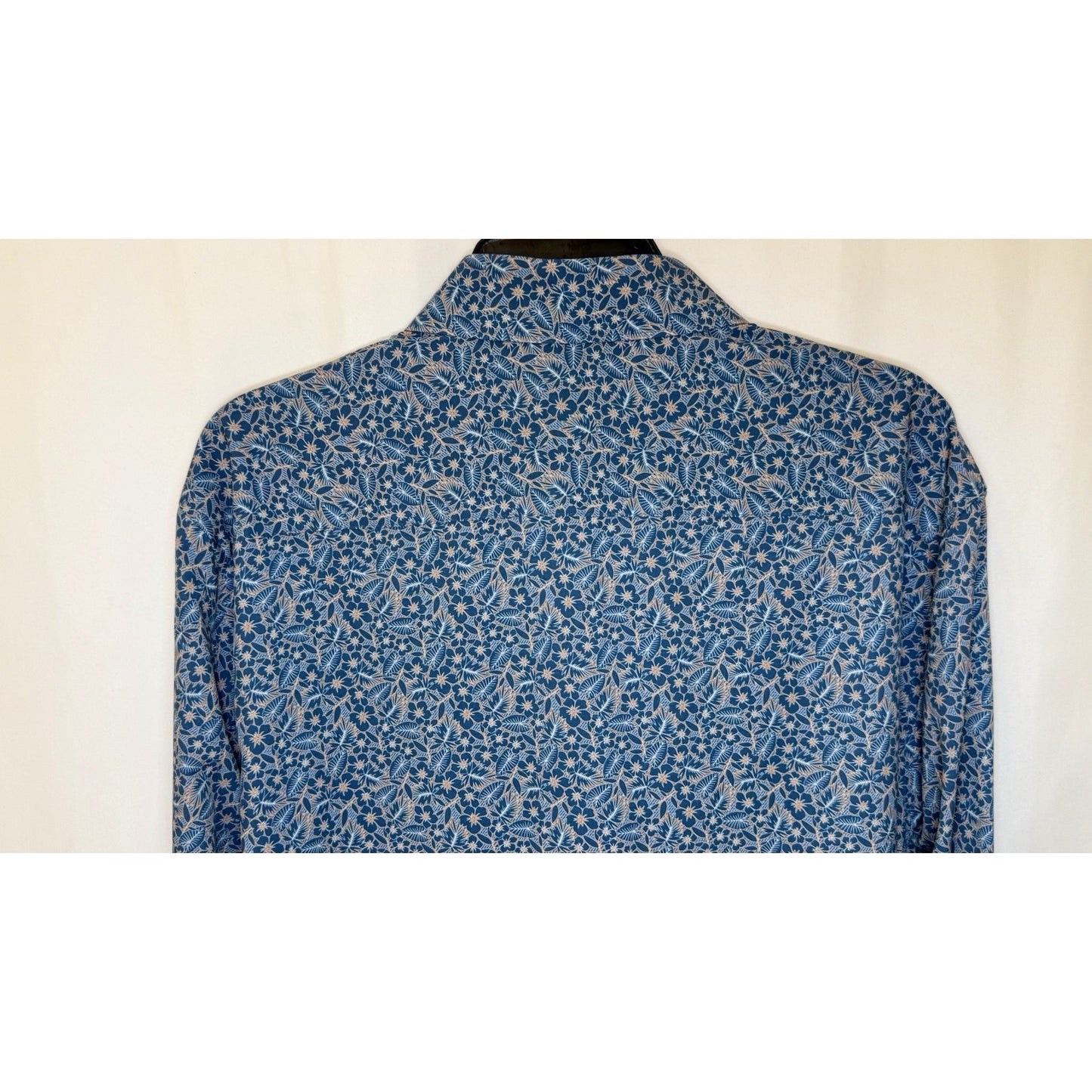 CON.STRUCT 4-Way Stretch Blue Floral Slim Fit Moisture Wicking Button Shirt LG