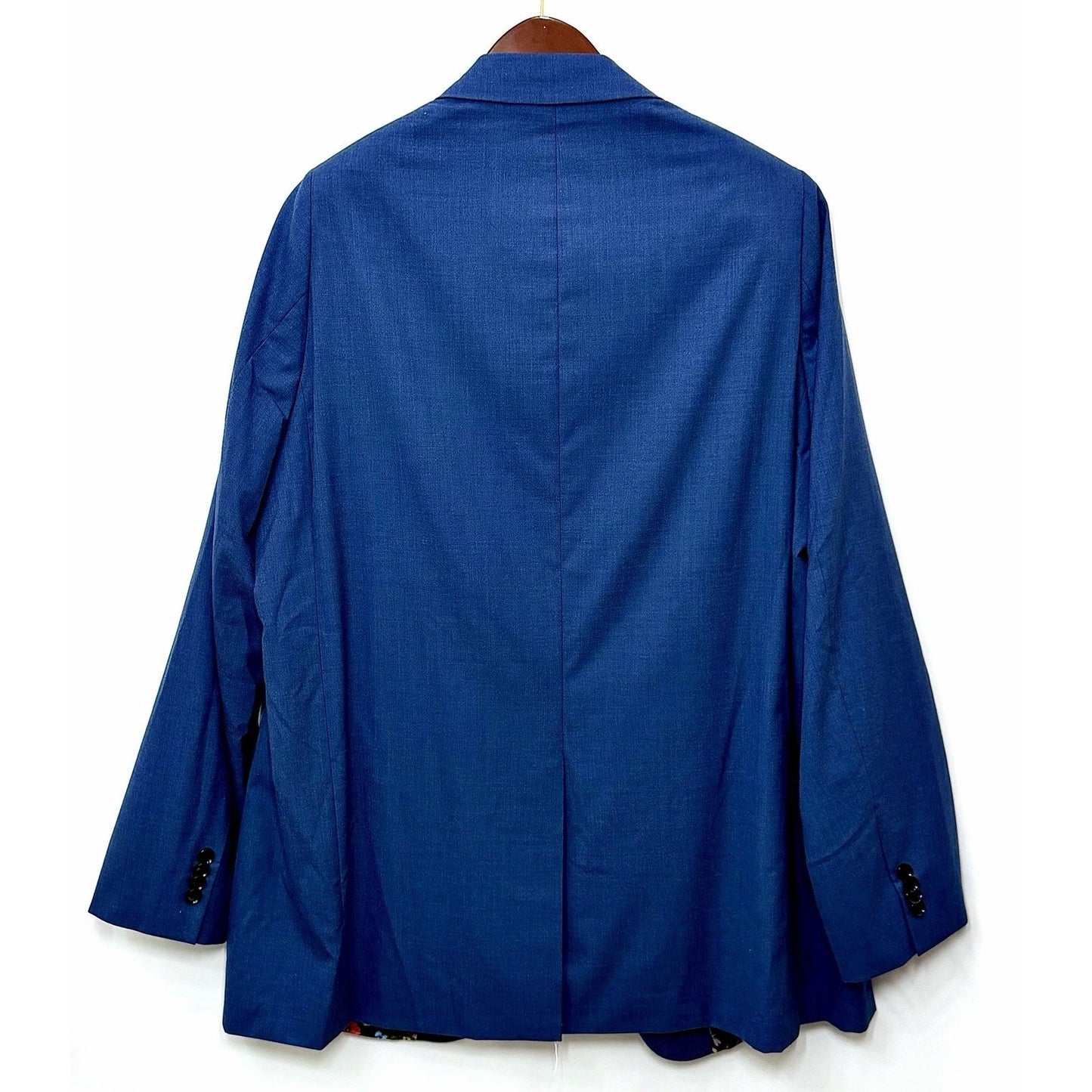 NWT Indochino Custom Blue/Floral Men Sport Coat Blazer Jacket Wool/Silk Size 46R