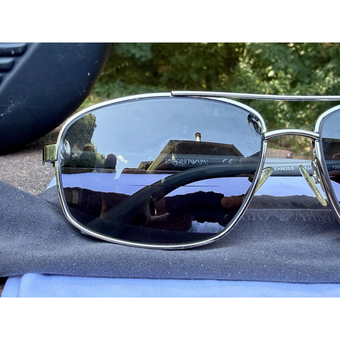 Emporio Armani EA9820/S Sunglasses Gunmetal 60 15 135 Men's w/ Hard Case