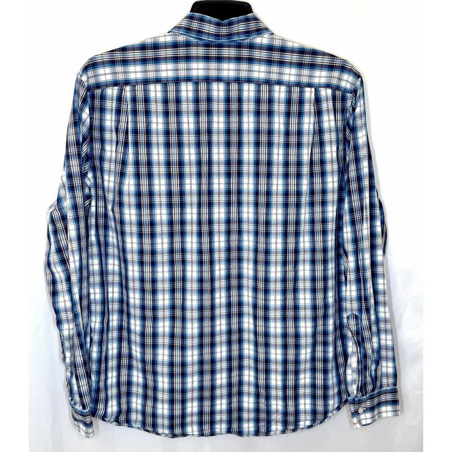 Eddie Bauer Men's Size L Classic Fit Button Down Shirt Long Sleeve Blue Plaid