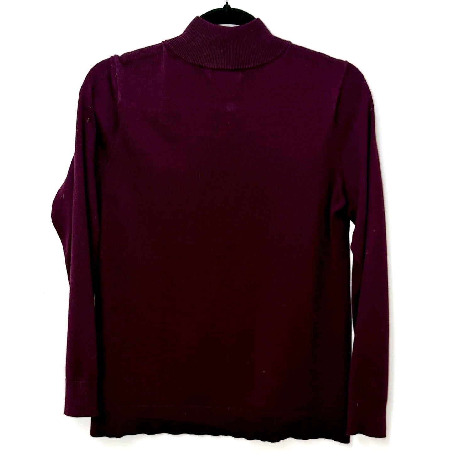 Calvin Klein Womens Plum Knit Pullover Sweater Medium Mock Neck Modern Classic