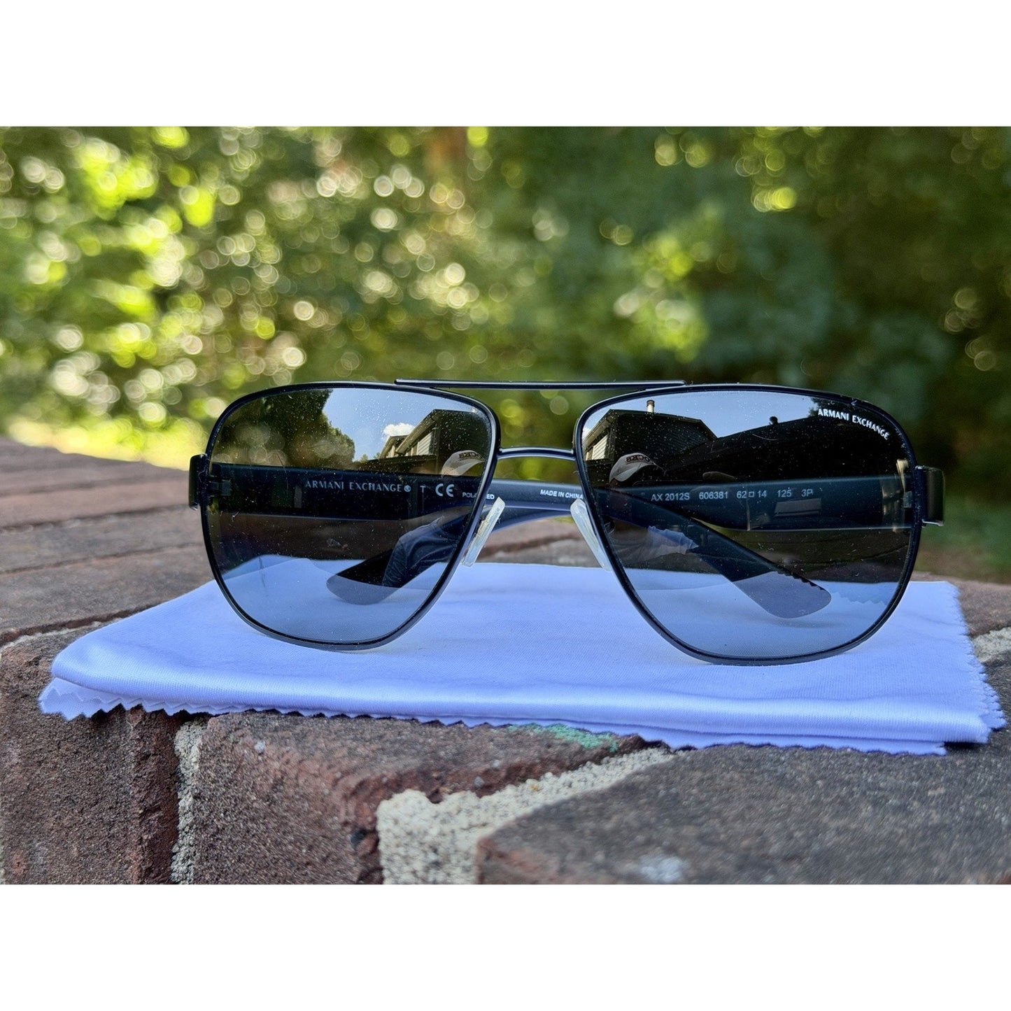 Armani Exchange AX2012S 606381 Matte Black Aviator Polarized Sunglasses 62mm