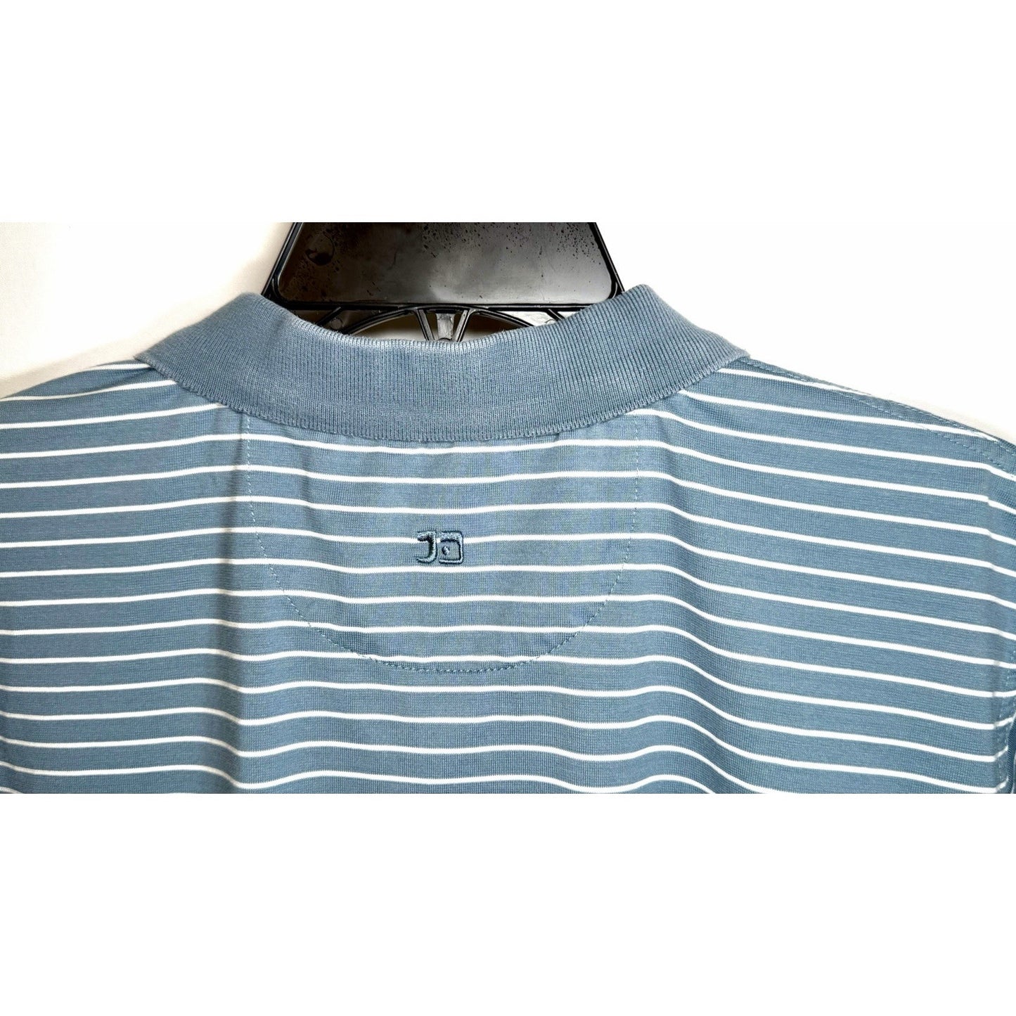 JOE'S JEANS Men's Medium Grey Heather Short Sleeve Stripped Polo Stretch
