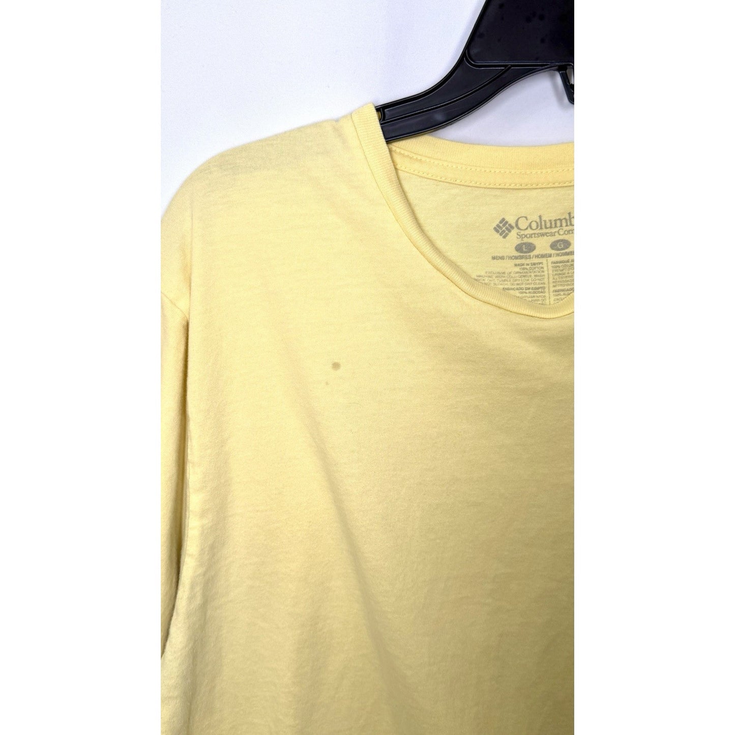 Columbia Sportswear PFG Crew Neck Fishing T-Shirt Yellow Cotton Men’s Large L
