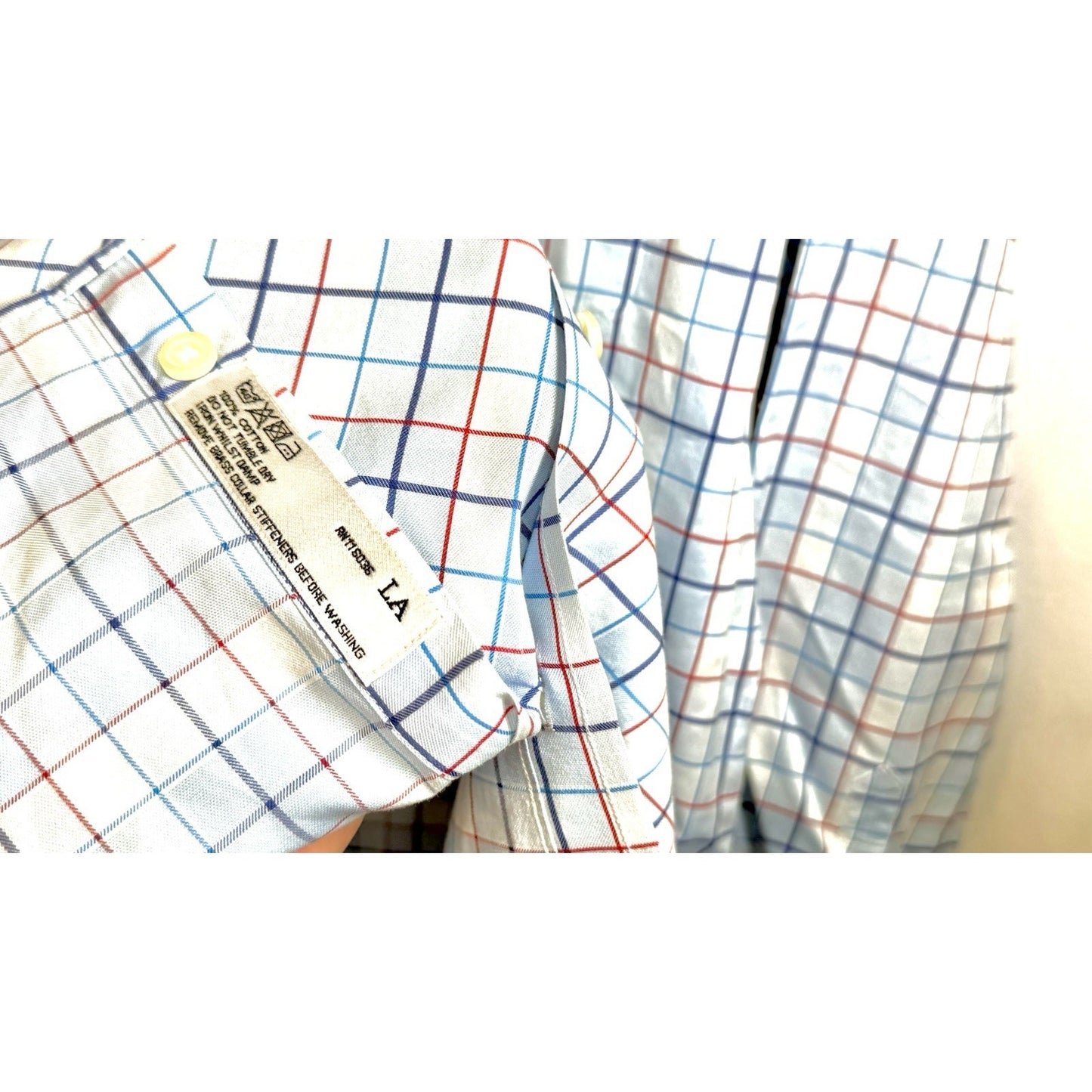 Charles Tyrwhitt Button Up Shirt Men’s 16/35 Slim Fit White Plaid