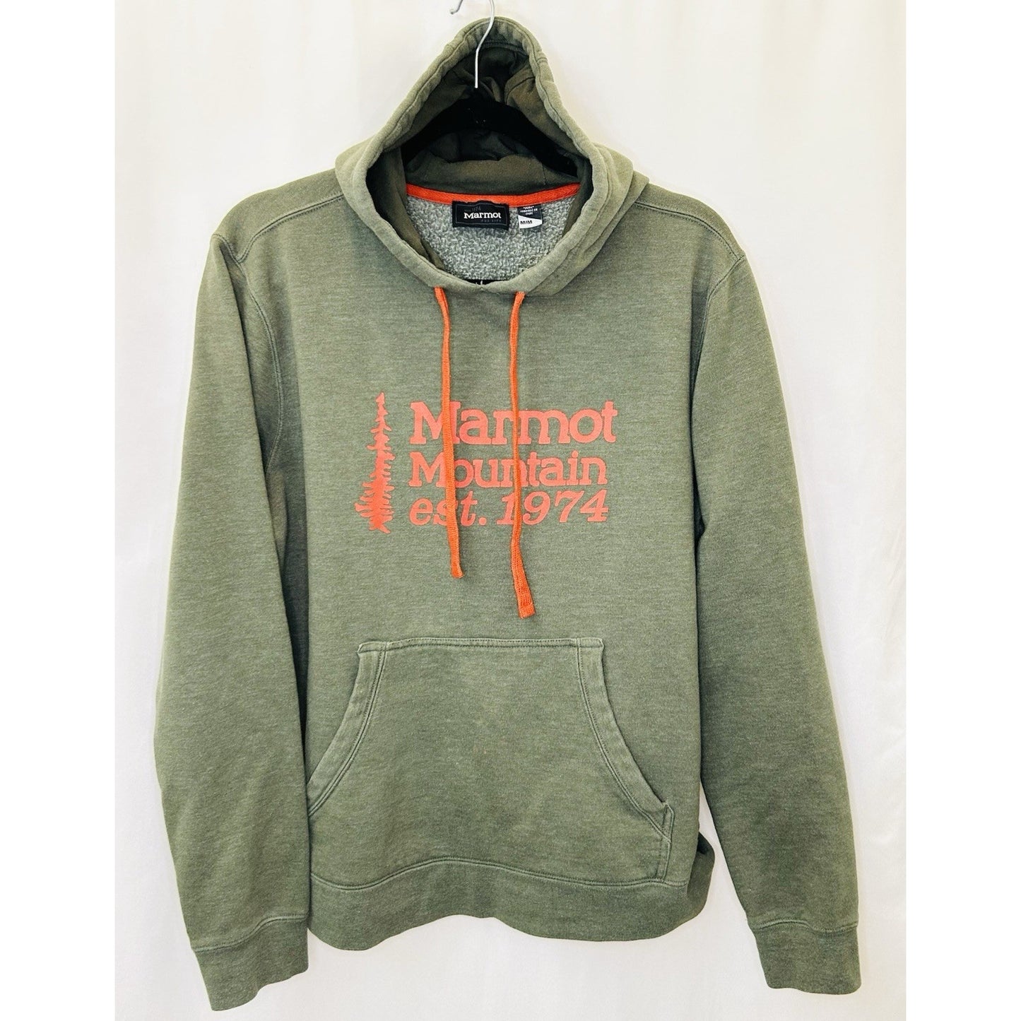 MARMOT Mountain Midweight Graphic Pullover Hoody , Green, Men's Medium