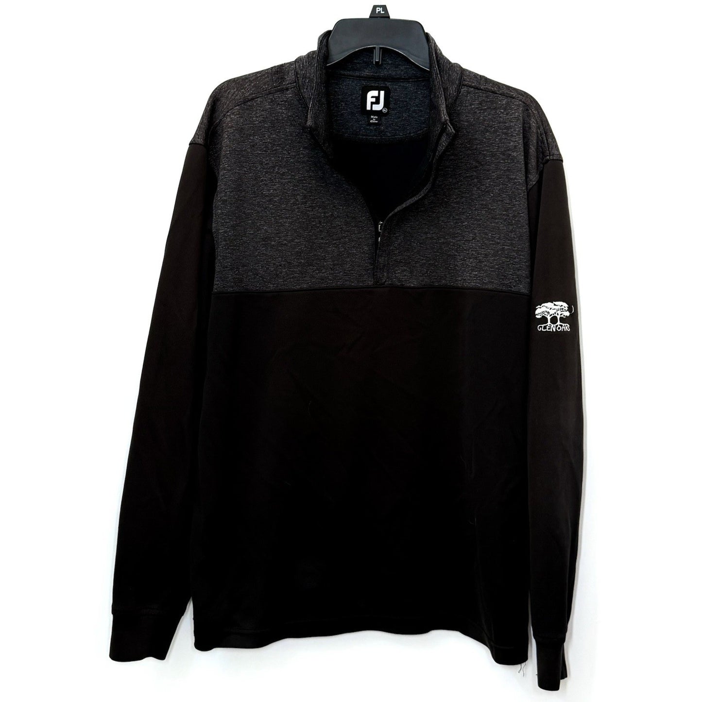 FootJoy XL Heather Yoke Half-Zip Golf Pullover Mid-Layer Black Gray Glen Oaks