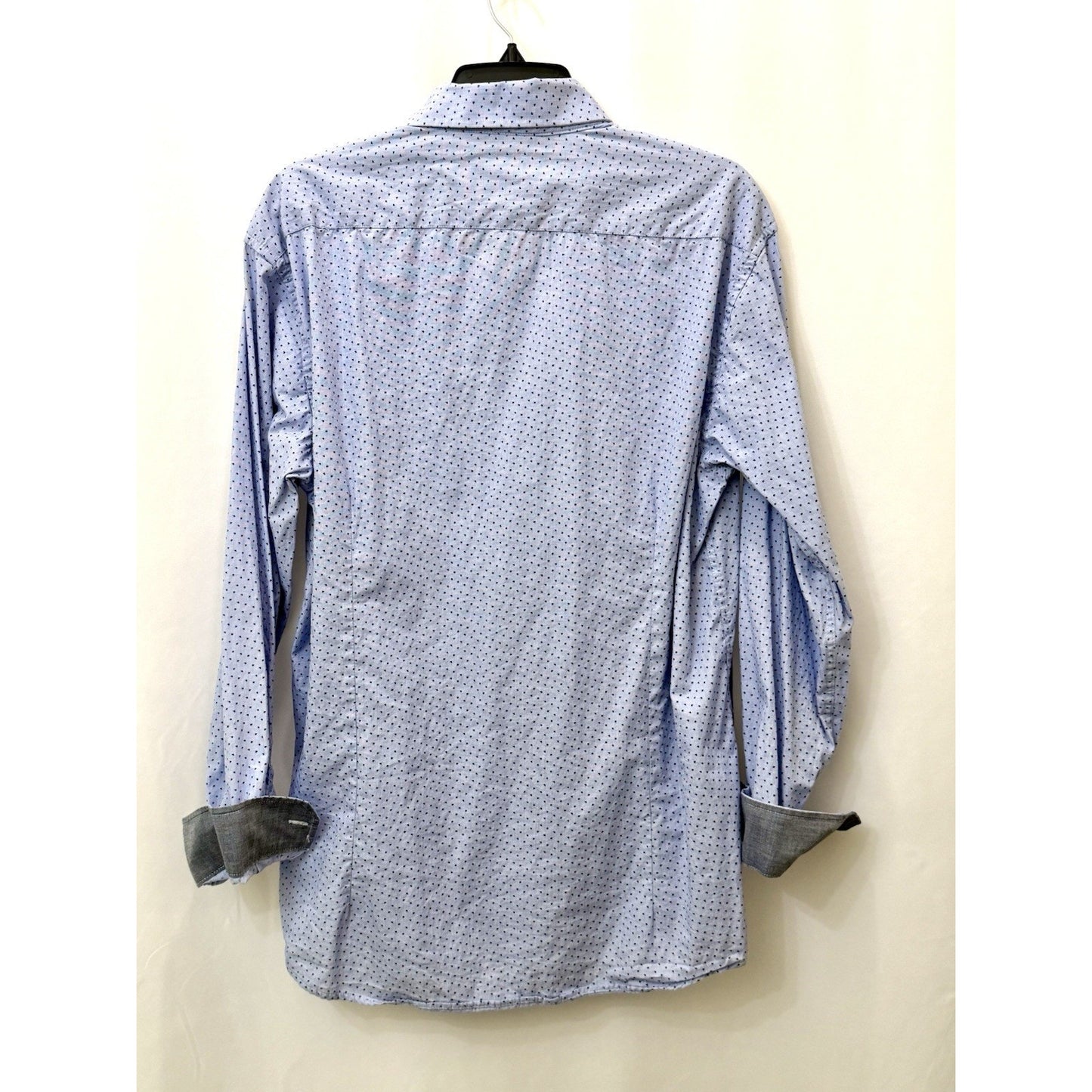 Steel & Jelly London Mens XL Flip Cuff Long Sleeve Button Front Dress Shirt Blue