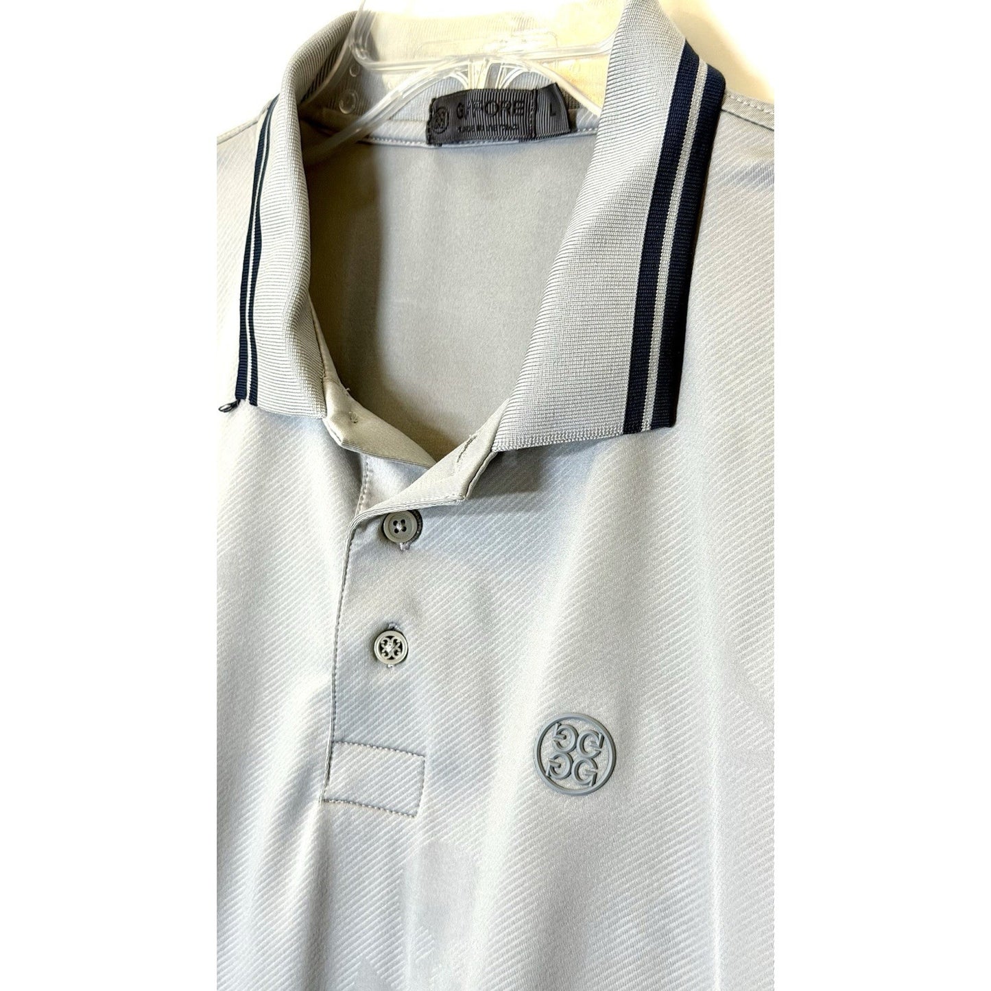 G/FORE Skull & T's Debossed Tech Jersey Golf Polo Size Large In Grey
