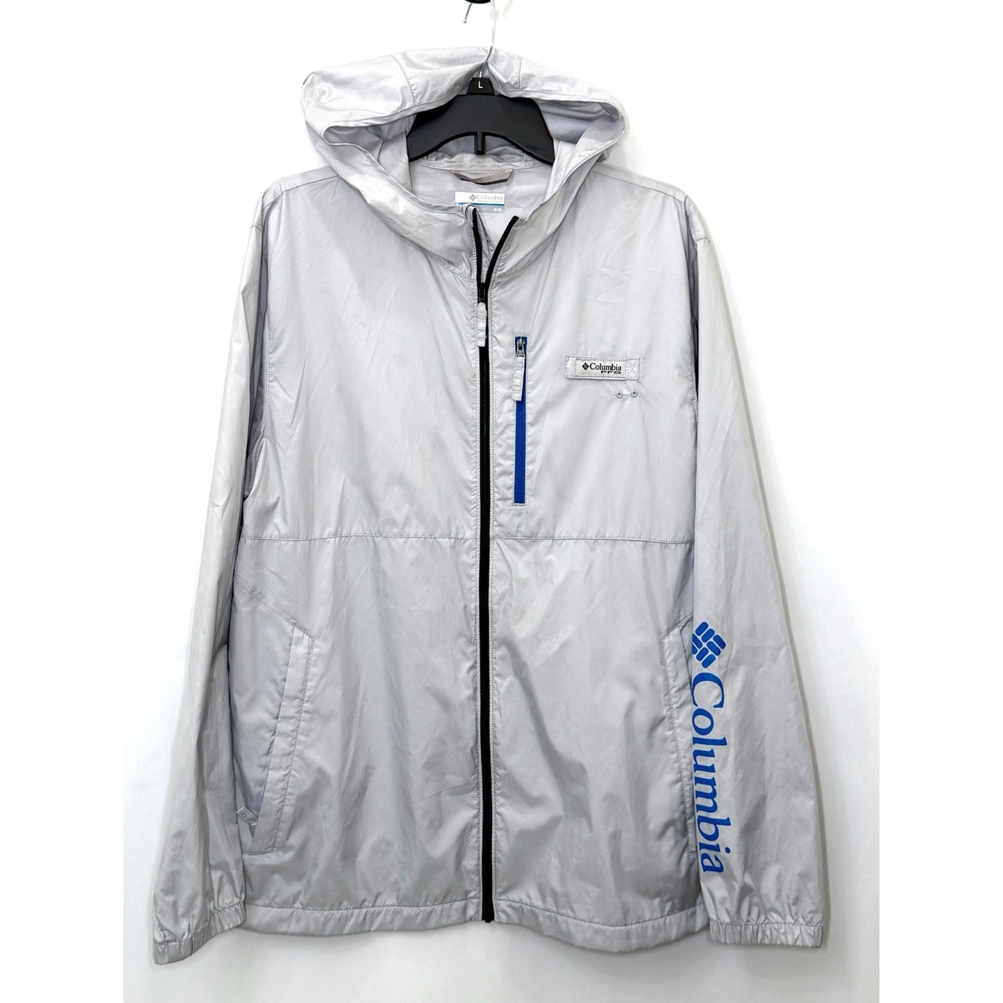 Columbia Terminal Spray PFG Grey Windbreaker Lightweight Jacket Men's Medium