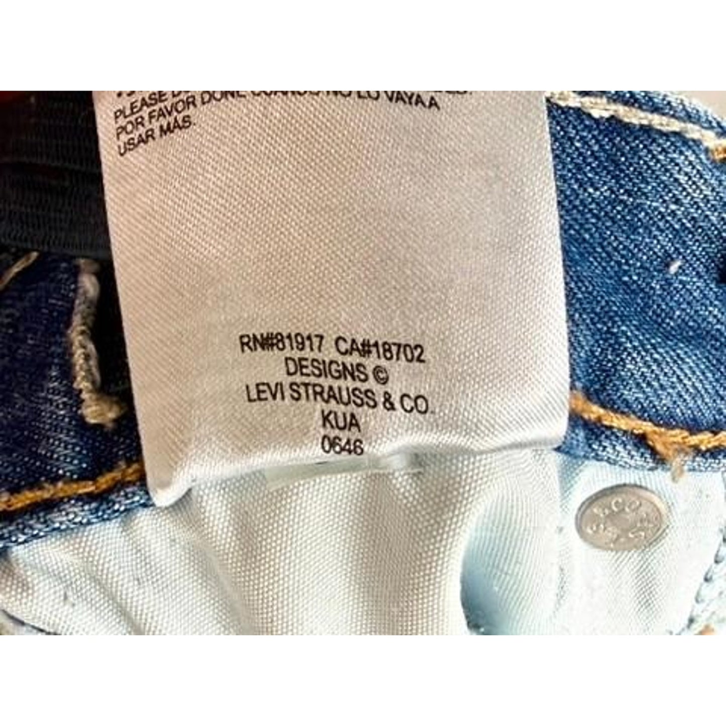 Levis 511 Slim Jeans Boys Size 8 Regular Blue Denim Adjustable Waist 24x25
