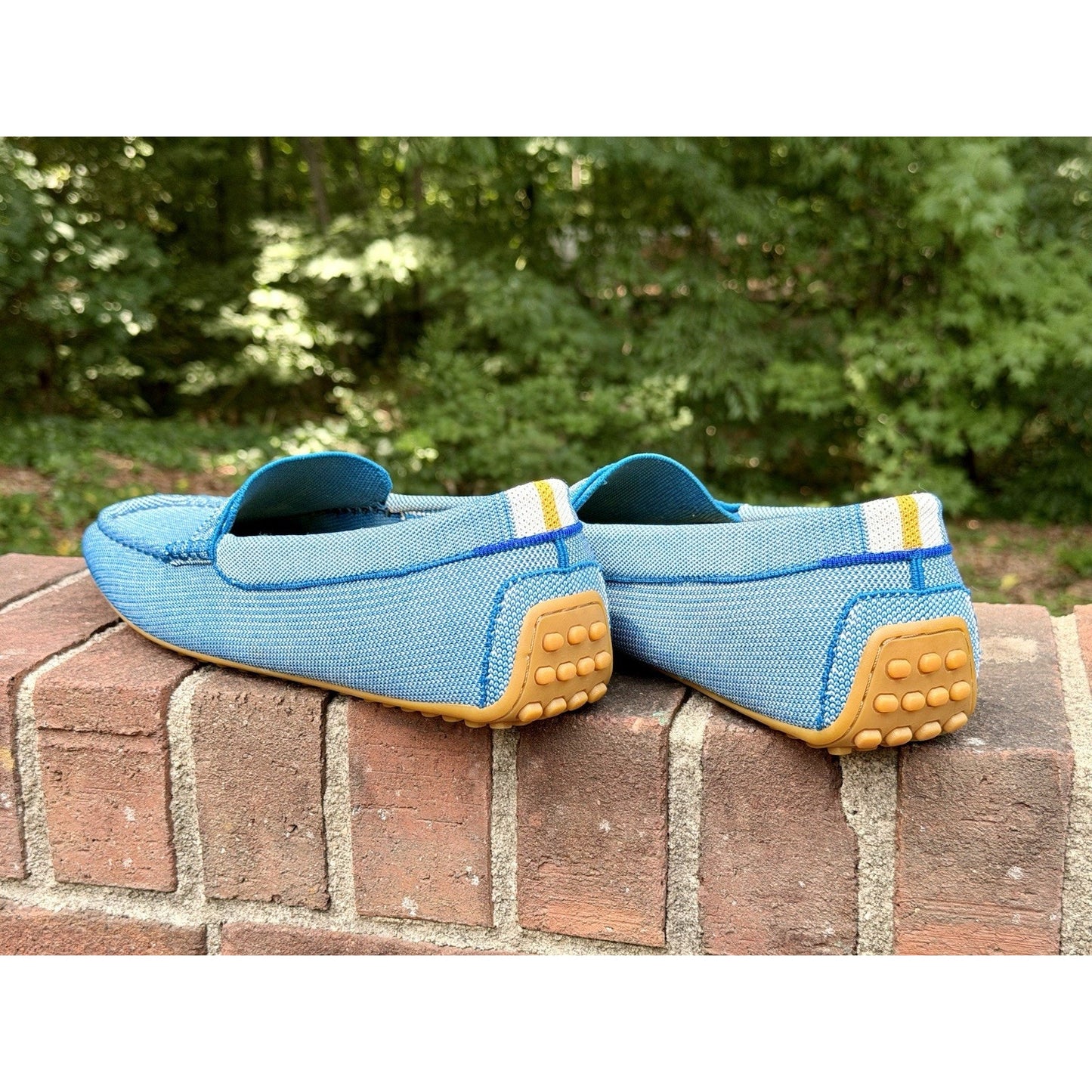 Rothy’s The Daily Driver Men’s 12.5 Blue Sea Knit Loafers Driving Shoes Worn 1x