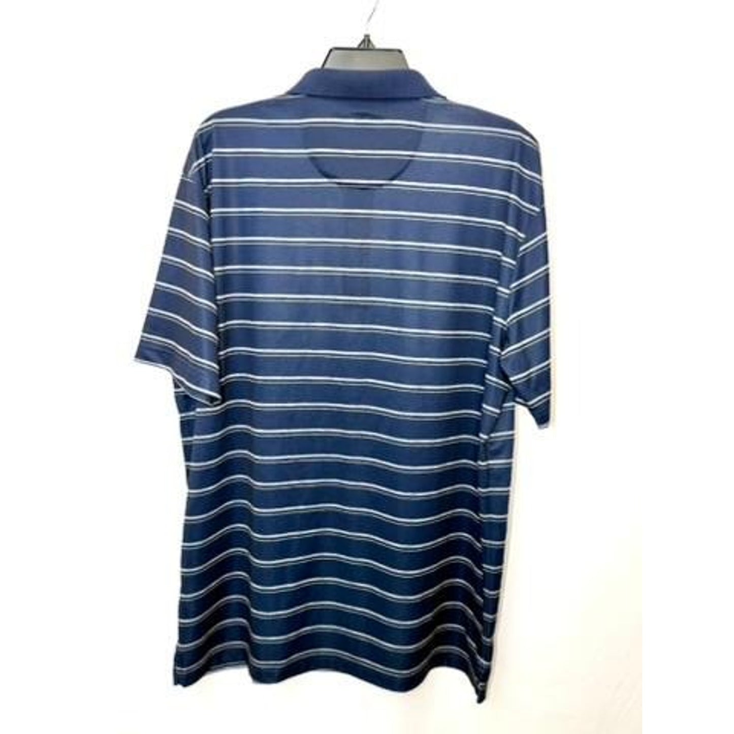 Callaway Opti-Dri Golf Polo Shirt Mens Large Blue White Striped Short Sleeve