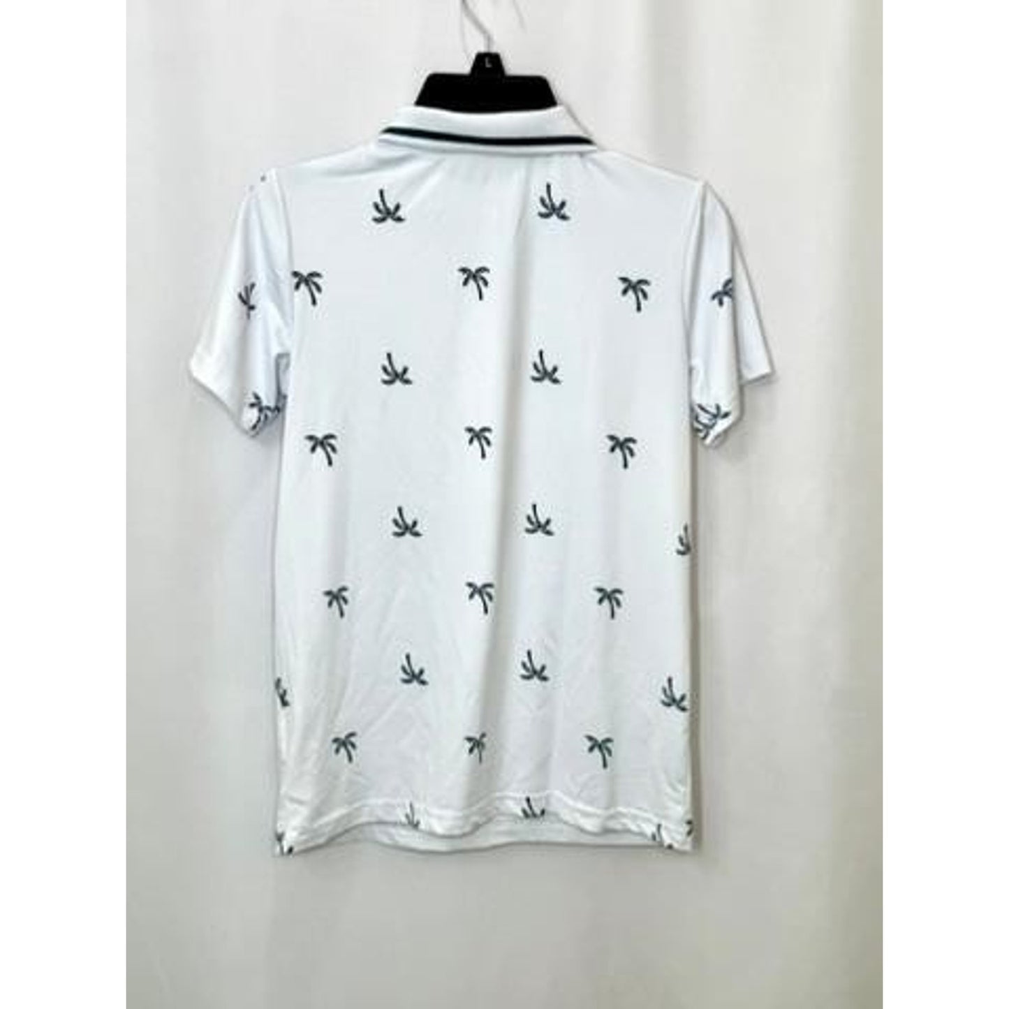 Tommy Bahama Active Boys Polo Shirt Size M 7/8 White Palm Tree Print Golf Tee