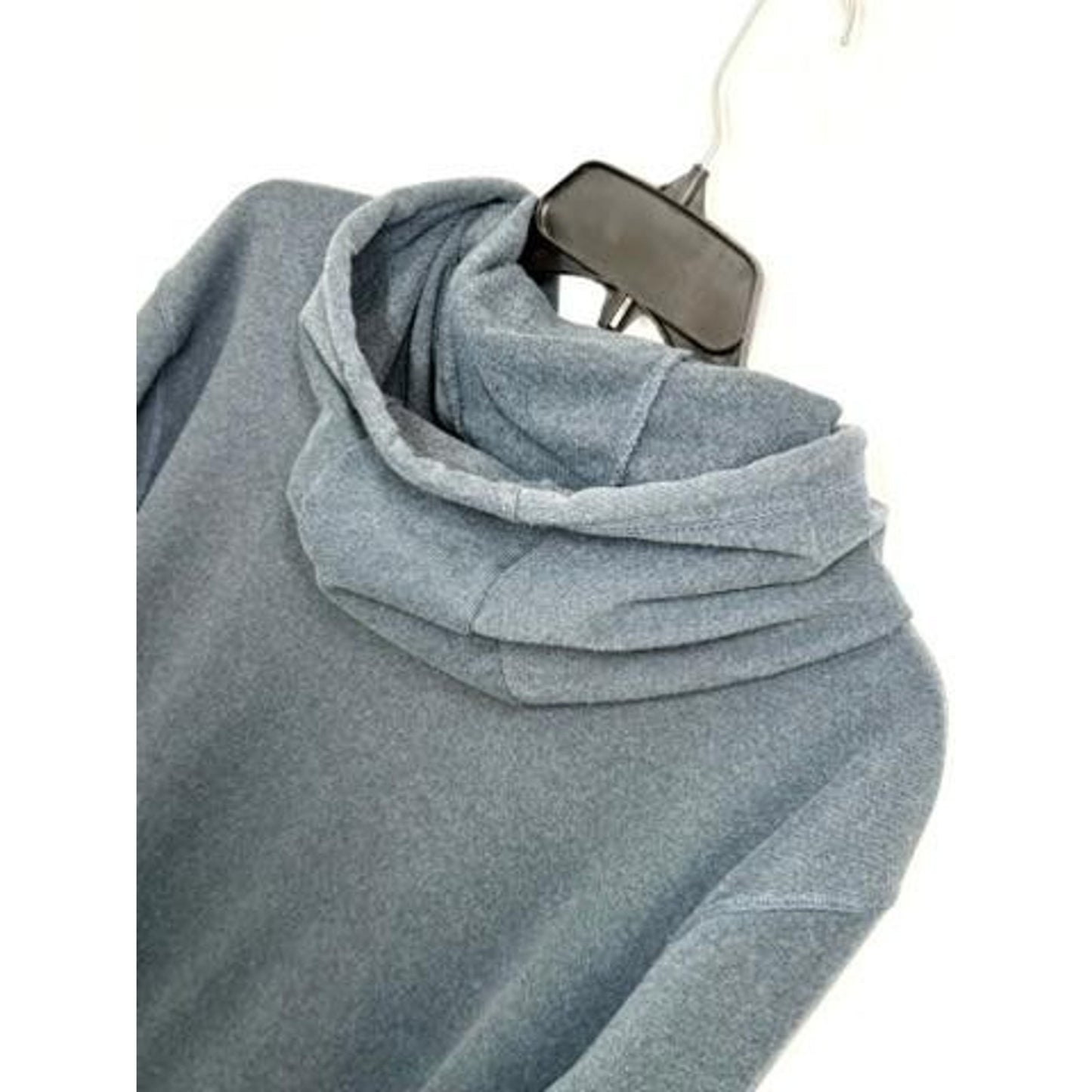 Avalanche Outdoor Supply Hoodie Mens Large Blue Ribbed Knit Pullover Sweatshirt