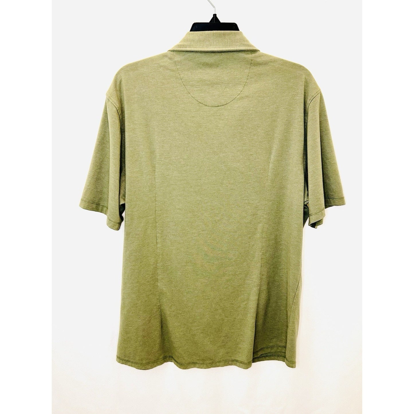 American Rag Mens Shirt Short Sleeve Snap Button Up Military Collar Green Sz L