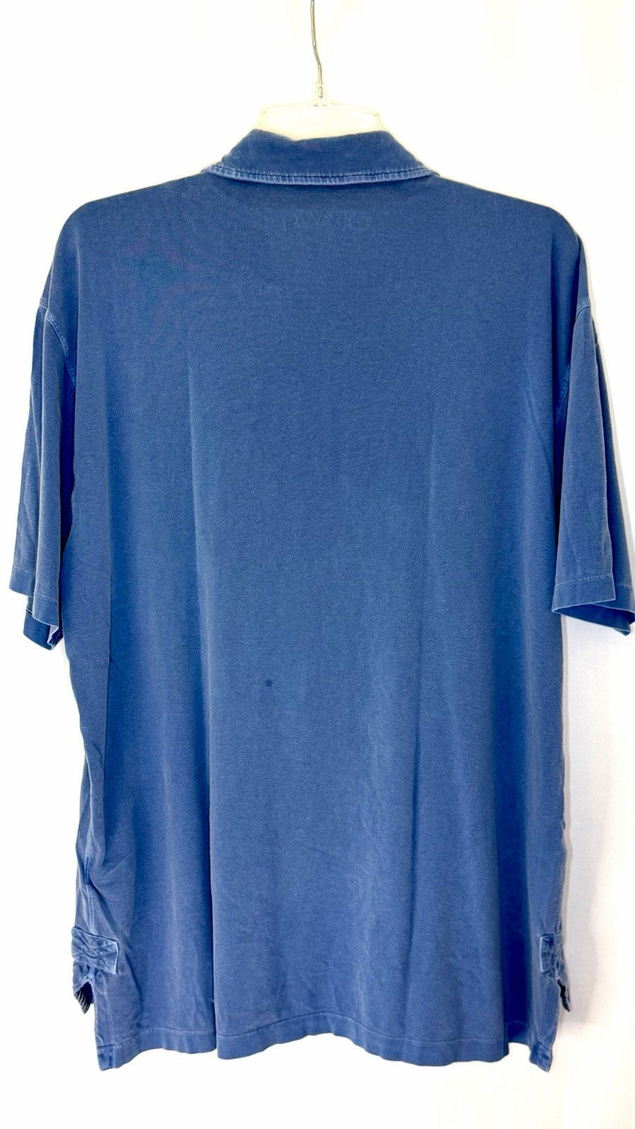 Orvis Vintage Mens Large Polo Shirt Blue Short Sleeve 100% heavy cotton