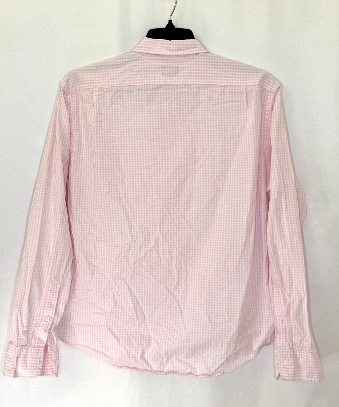 J Crew Button Up Long Sleeve Dress Shirt Pink Plaid Size Medium