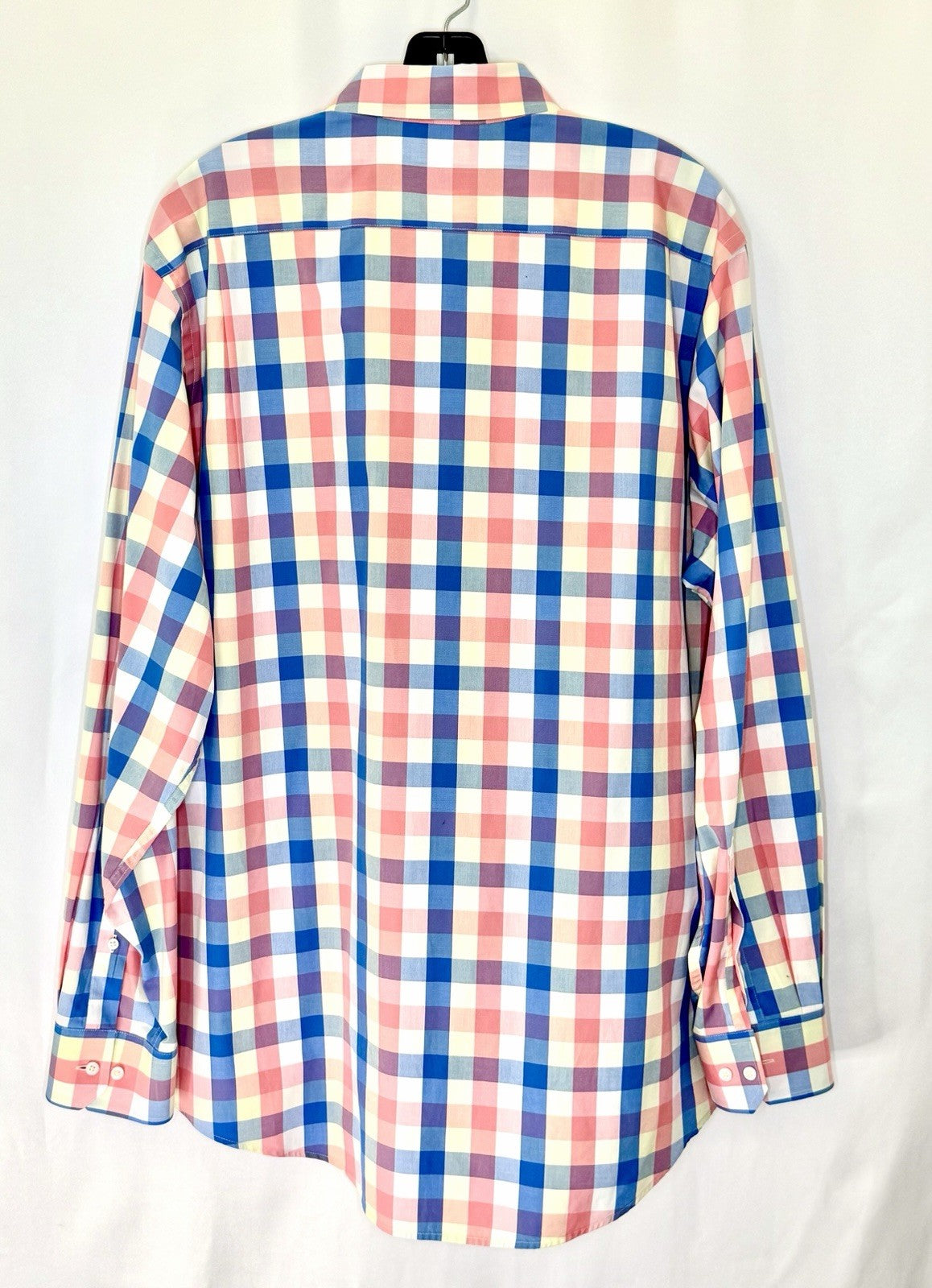 Southern Tide Men's size L Blue Pink Yellow Plaid Long Sleeve Button Down Shirt