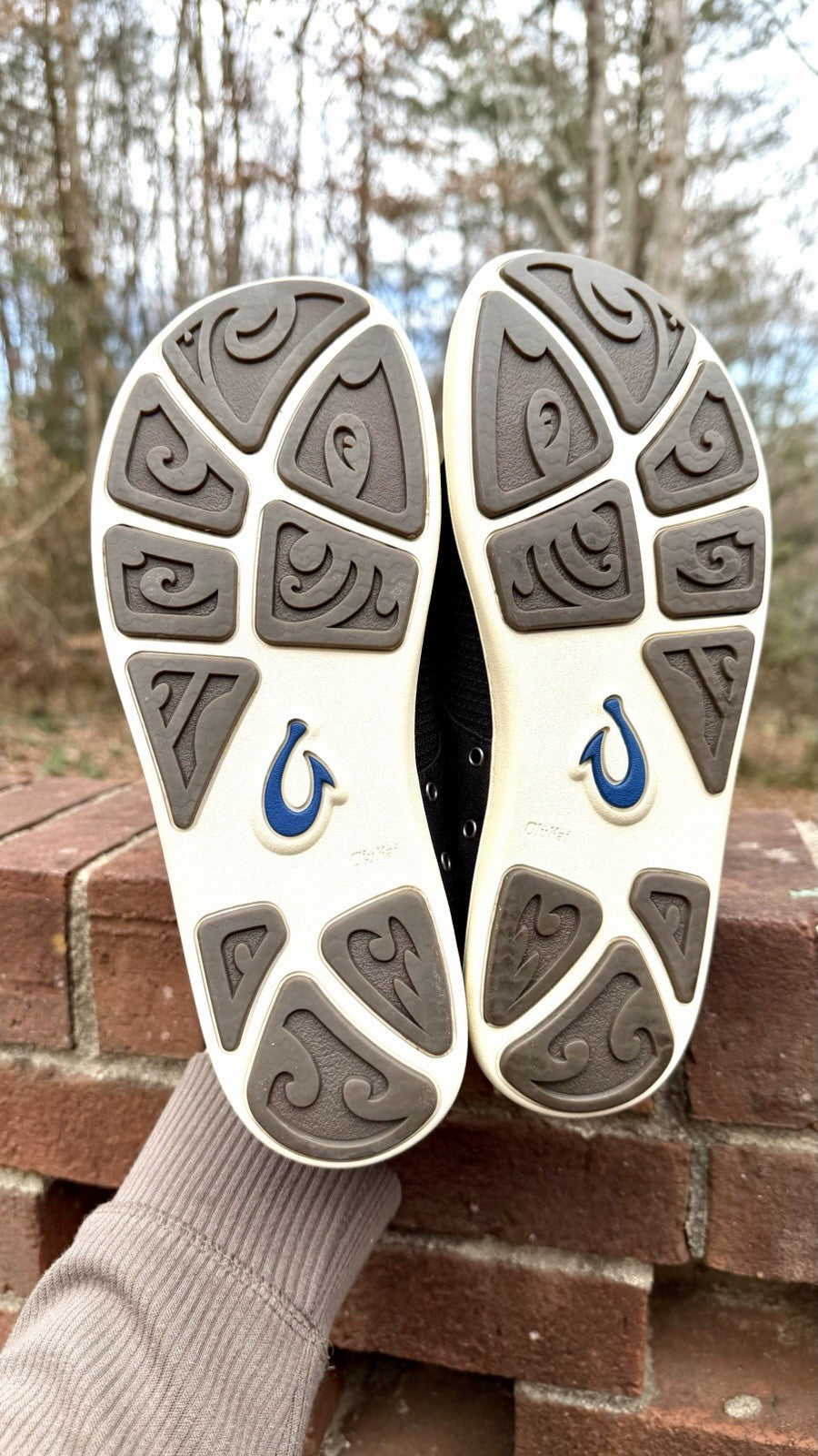 Olukai Mens Nohea Moku Slip On Black/White Logo Size 8.5 M (New/$120 Retail)