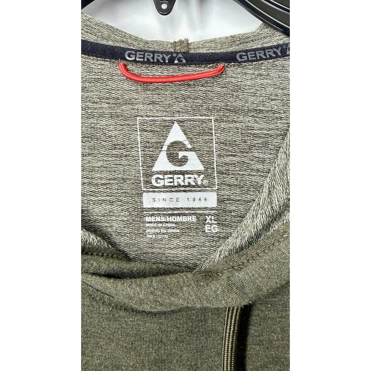 Gerry Men’s Hoodie Rayon Sweatshirt Size XL Olive Green Long Sleeve Pocket