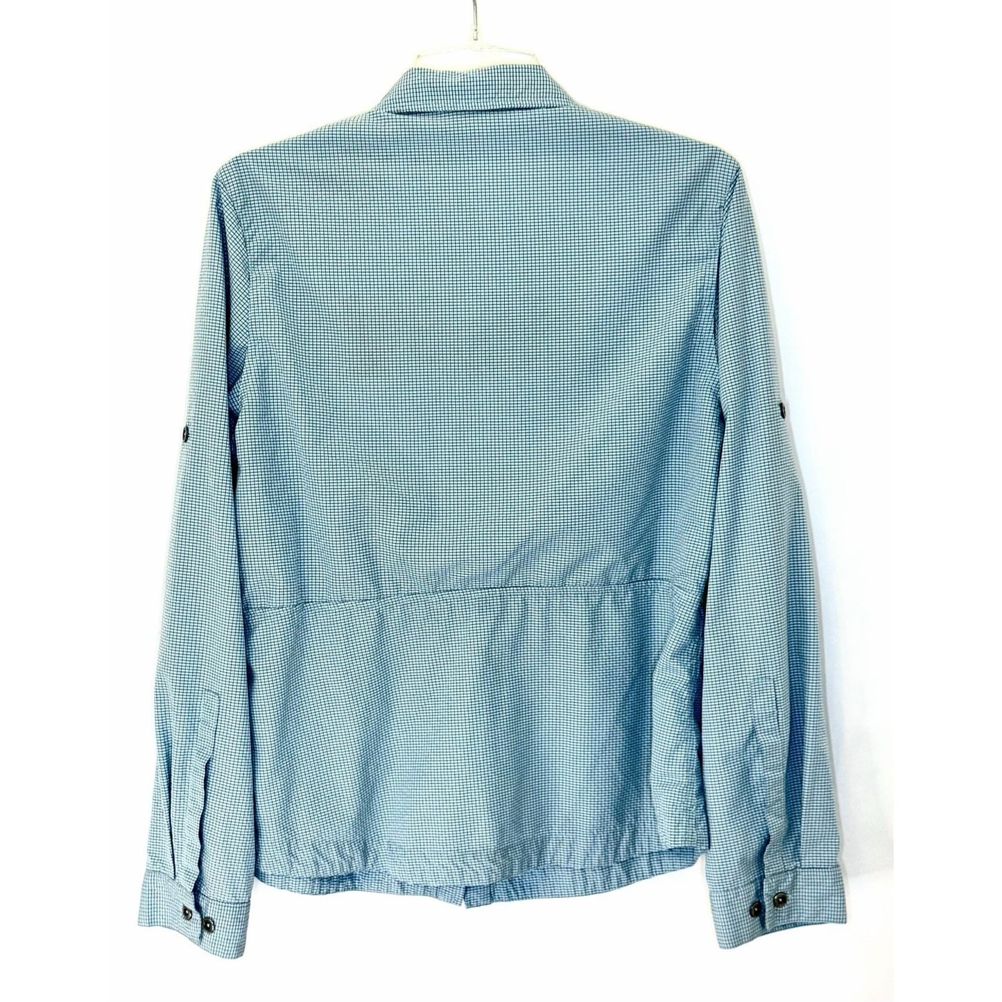 Alpine Design Women's Active Long Sleeve Top Hidden Button Blue Shirt XL