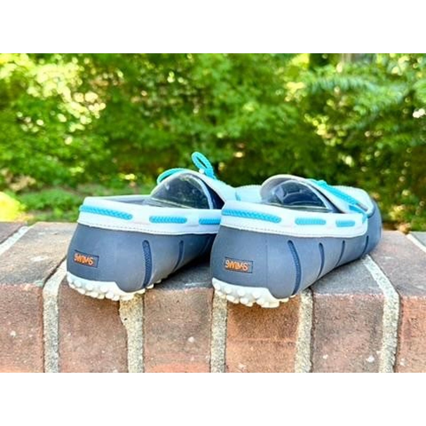 Swims Braided Lace Lux Loafer Driver Mens 9.5 Navy Alloy Blue White Slip On
