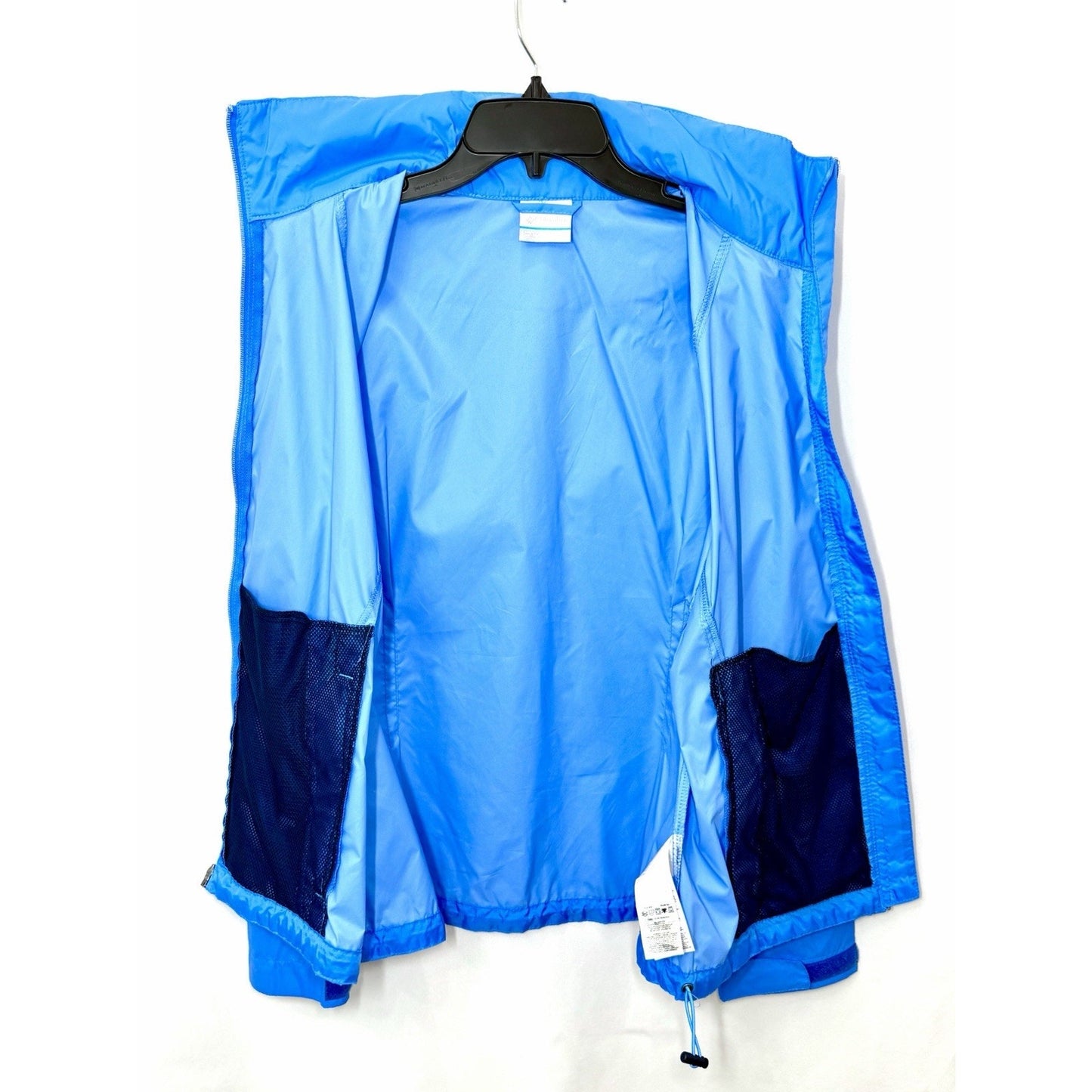 Columbia Womens Switchback III Rain Jacket Blue Sz M Packable Hooded Windbreaker