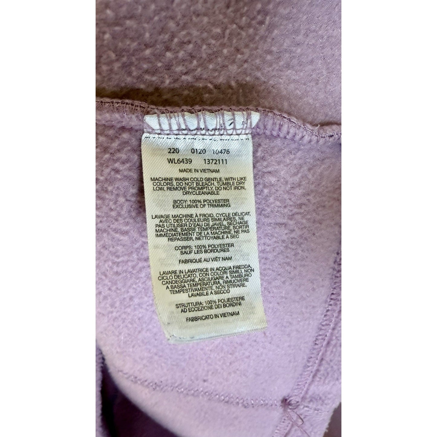 Columbia Women's Gray Polyester Jacket L Full Zip Solid Fleece Pockets Purple
