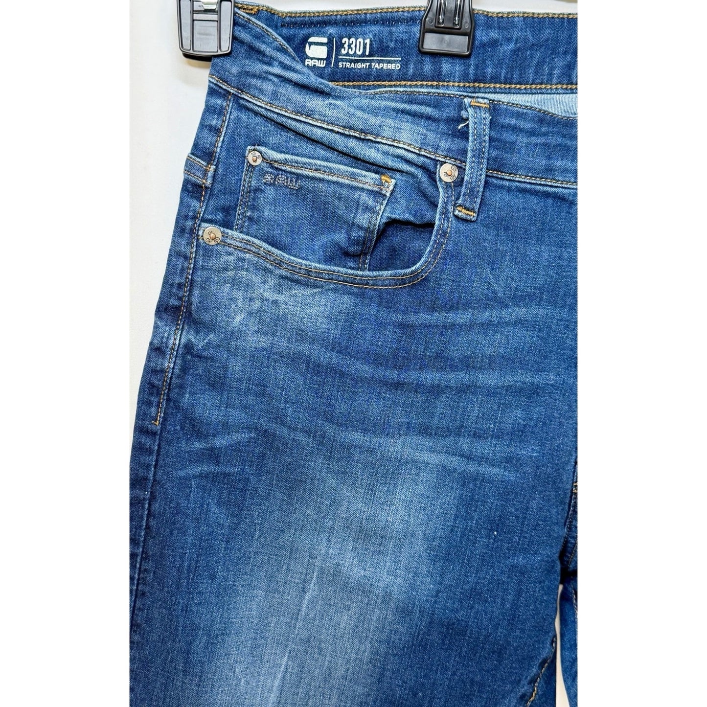 G-STAR RAW Men’s 3301 Straight Tapered / Slim/Skinny Jeans Size W34 L30 (34x30)