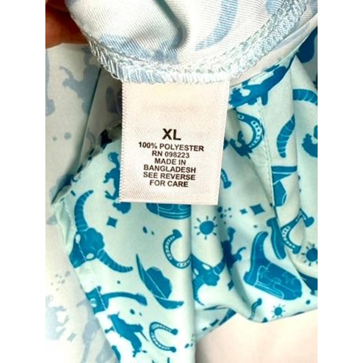 Magellan Outdoors Texas Fish Gear Shirt Mens XL Blue Western Cowboy Fishing NWOT