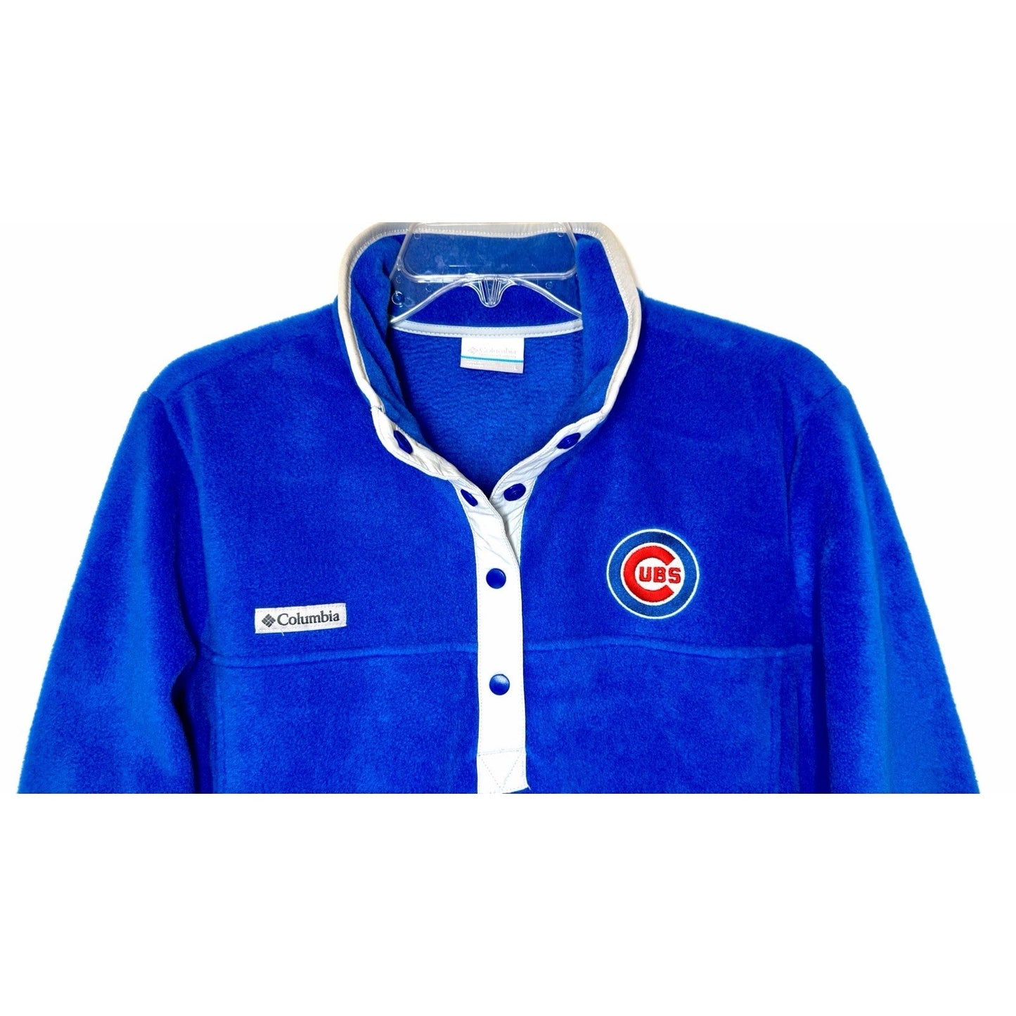 Columbia Women’s 1/4 Snap Fleece Pullover MLB Chicago Cubs Blue Large NWOT