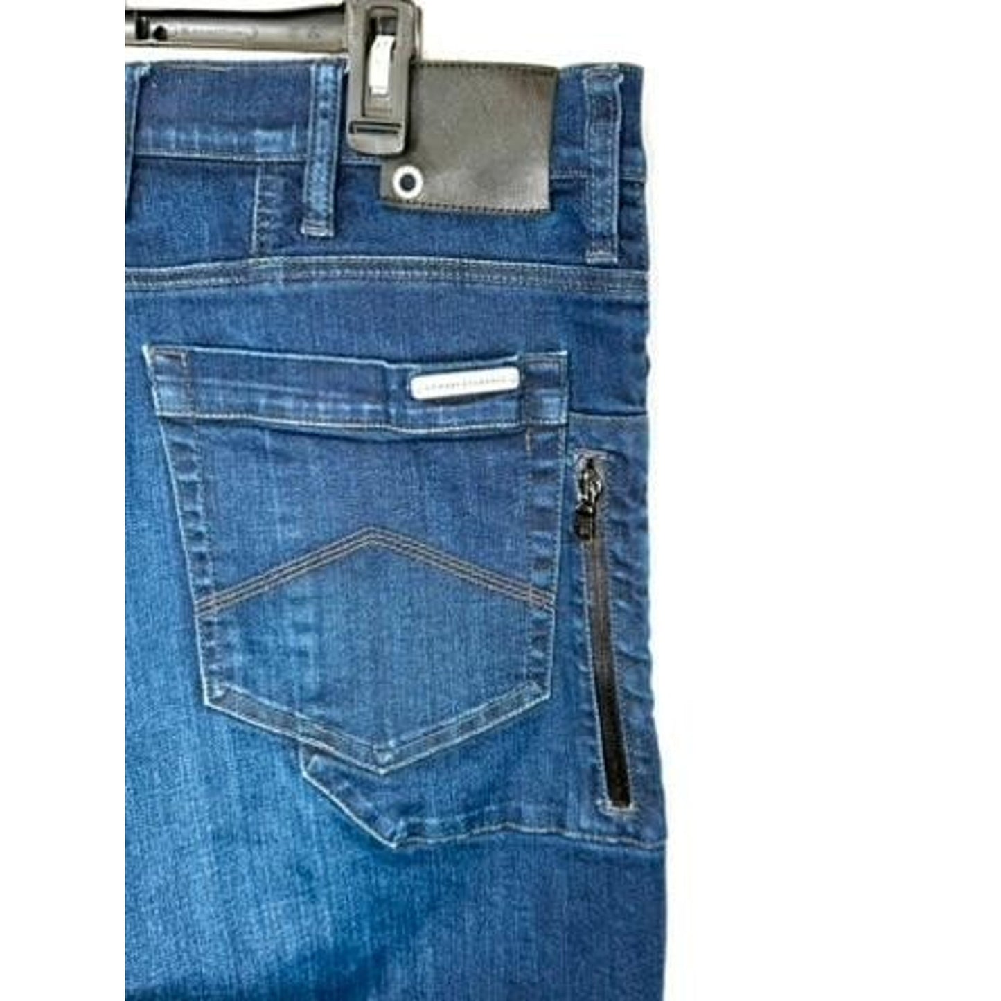 Armani Exchange Mens 36 Jeans Blue Denim Straight Leg Zipper Pockets Stretch