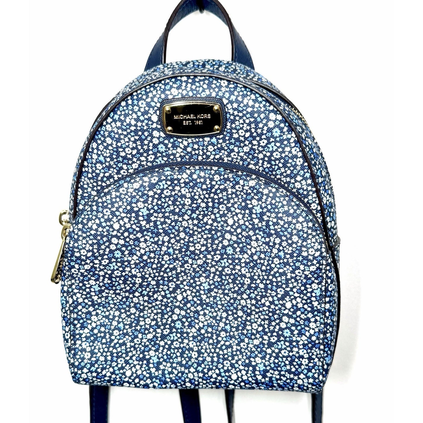 Michael Kors Abbey Mini Backpack In Navy Blue Floral Pattern NWOT / New W/ COA