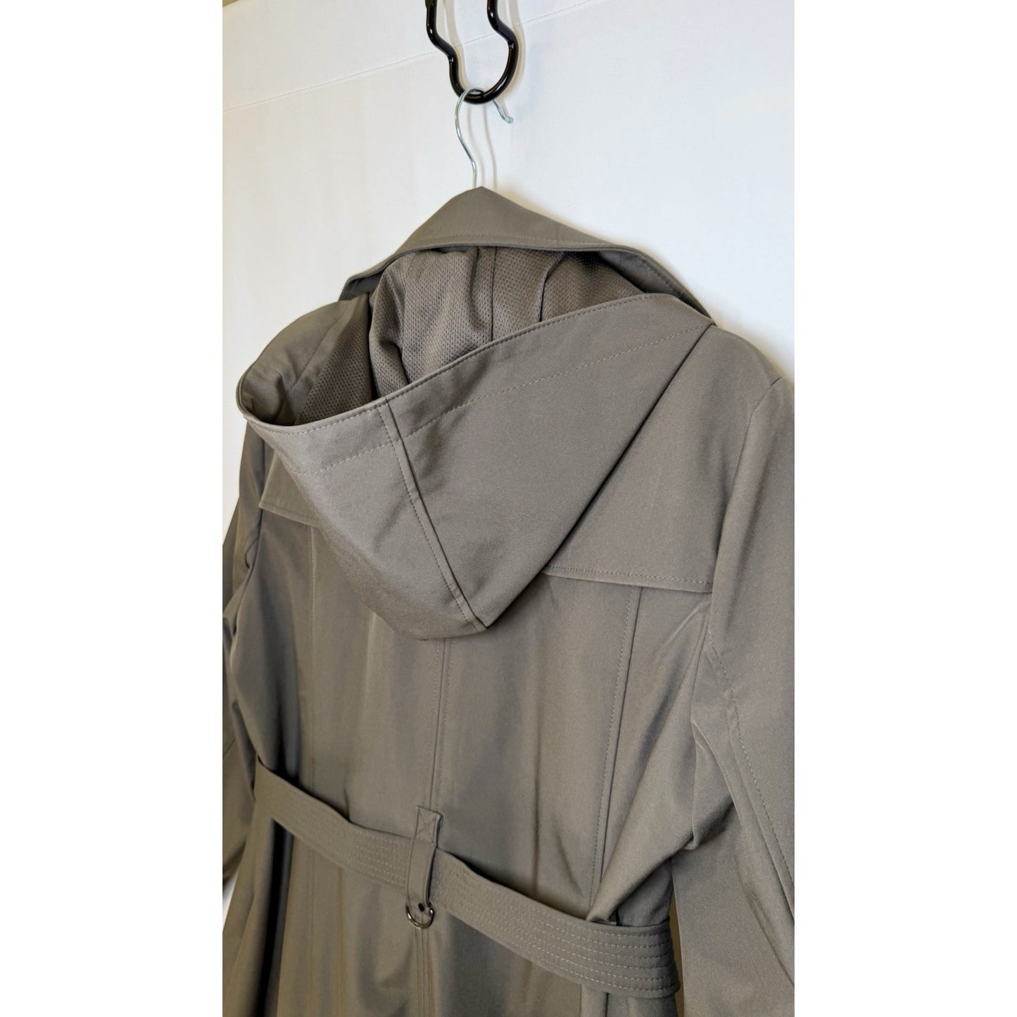 Calvin Klein Womens Trench Coat Removable Hood Size Large Color Twig (Worn Once)
